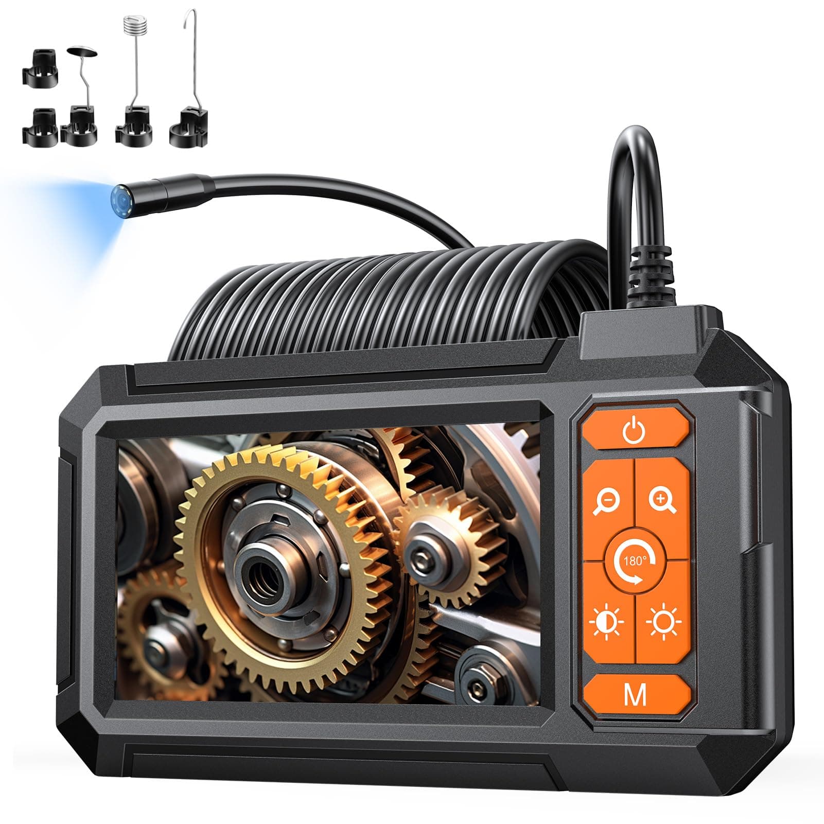 iWarmbase Endoscopio Cámara de Inspección, 4.3" Pantalla IPS 1080P HD Cámara de Inspección Boroscopio con 8 Luces LED, Camara Inspeccion Tuberias Impermeable IP67 16.5FT/5M, 2600 mAh