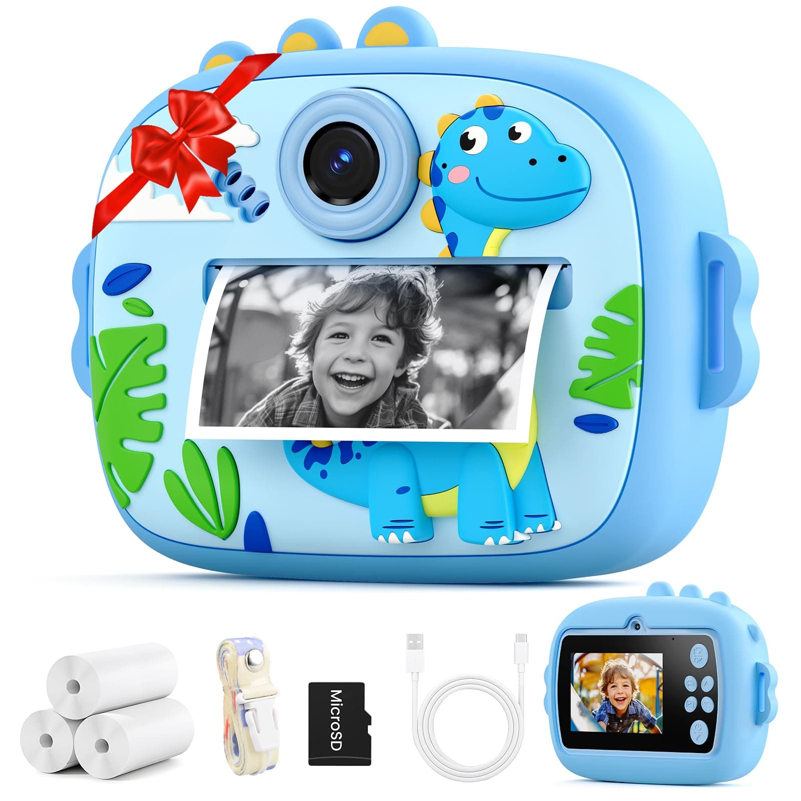 Fotocamera Istantanea per Bambini YOZISS, Macchina Fotografica Bambini Istantanea 1080P HD con 3 Rotoli di Carta da Stampa, Regalo Perfetto per Bambina da 3 a 14 Anni
