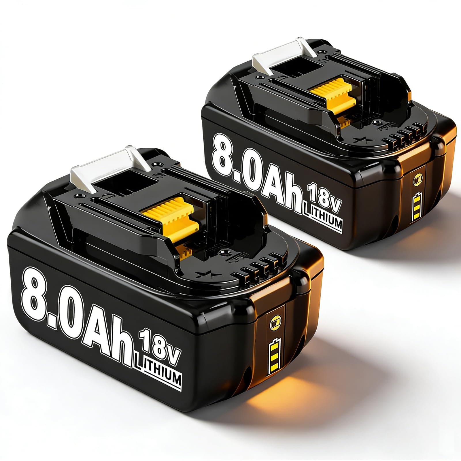 2X 18V 8.0Ah/8000mAh Ersatzakku für makita Kompatibel BL1860B BL1850B BL1840 BL1830 BL1815 BL1845 BL1890 BL1415 BL1430 BL1440 BL1835 194205-3 LXT-400 with LED Werkzeugakku.