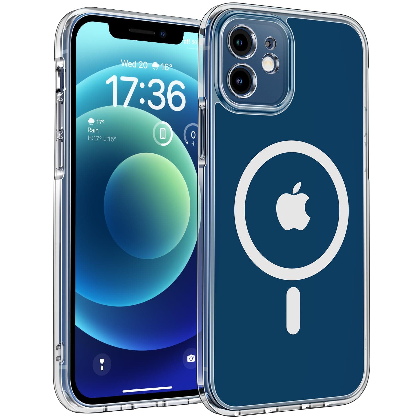 TOCOL Cover Magnetica per iPhone 12 6,1 Pollic, Compatibile con MagSafe, Protezione Fotocamera Integrata, Senza Ingiallimento, Trasparente