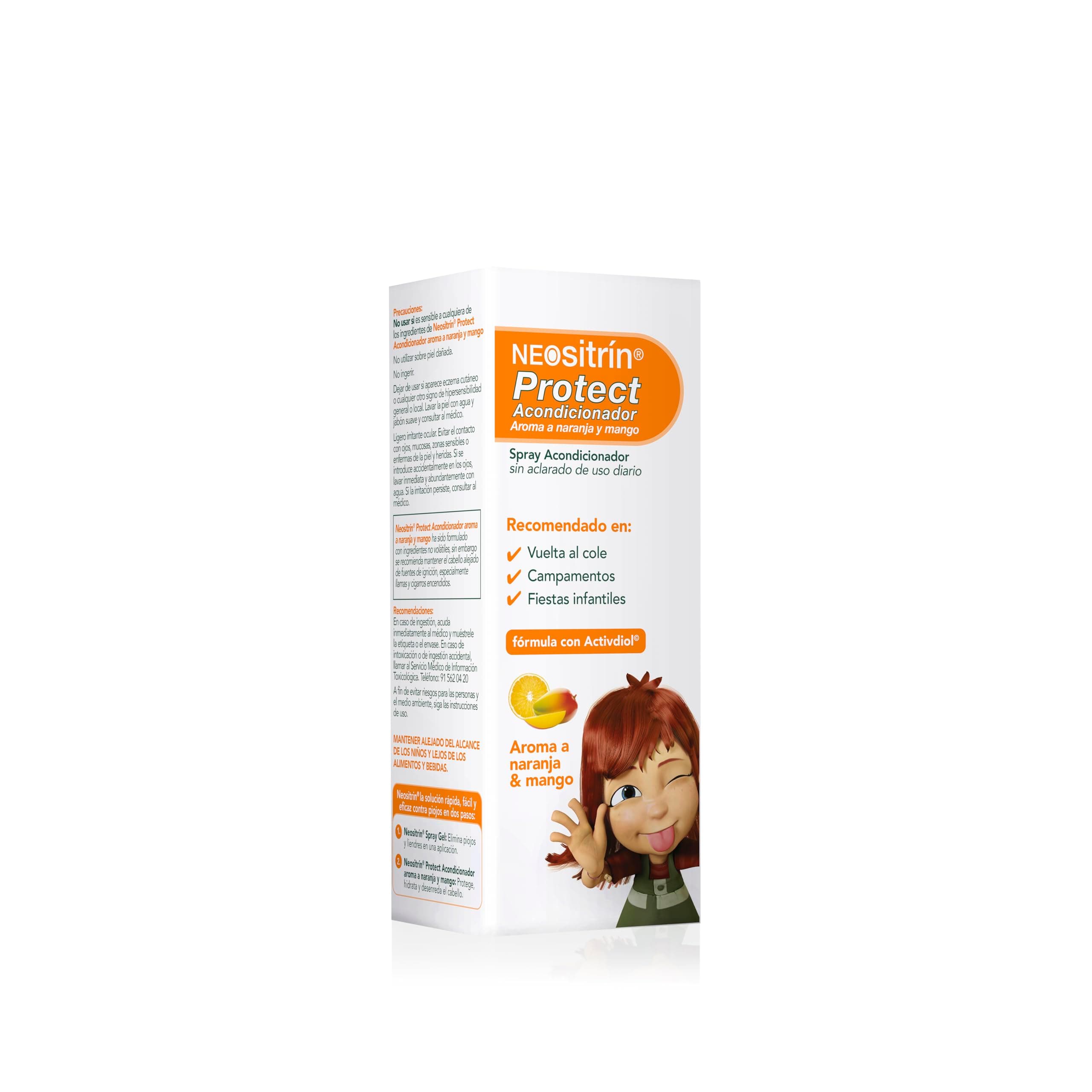 Neositrin, Protect Spray Acondicionador, Protección Diaria Contra Piojos, Desenreda sin Aclarado, Aroma Frutal, A partir de 1 Año, 200ml