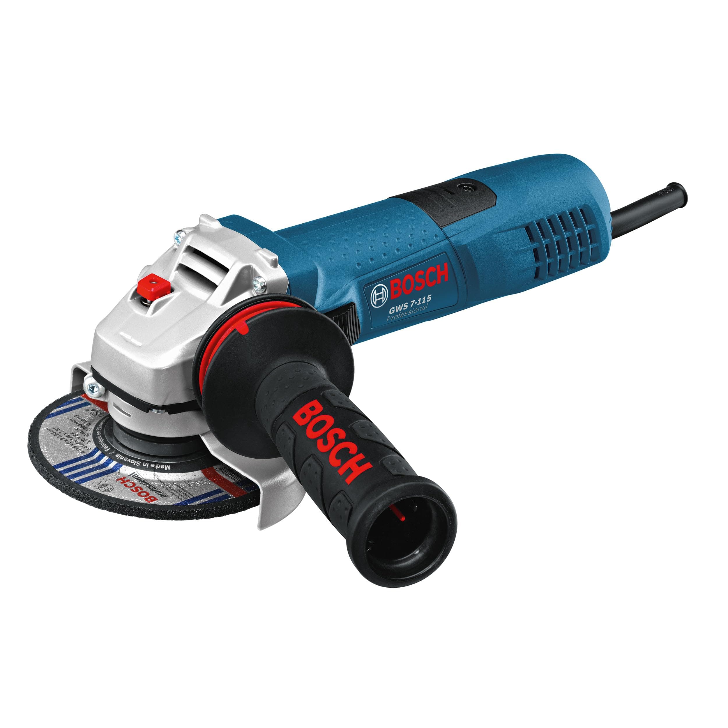 Bosch Professional 601388203 Smerigliatrice Angolare GWS 7-115 E con Protezione da Riavvio, Preselezione della velocità, in Scatola di Cartone, 720 W, 230 V, Blue/Nero