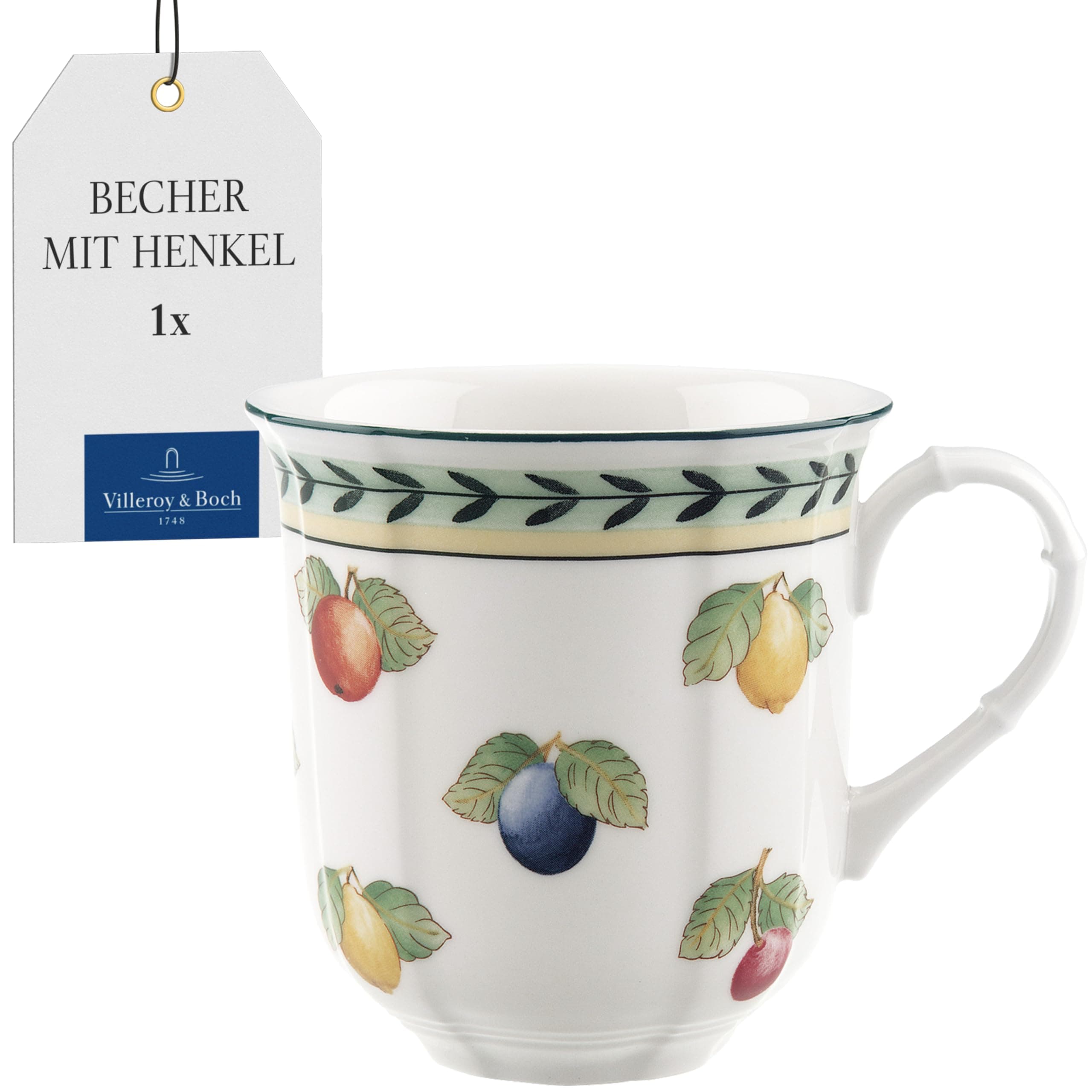 Villeroy & Boch – French Garden Henkelbecher Bunt, Spülmaschinenfest, Mikrowellensicher, Kaffeetasse, Kaffeebecher mit Henkel, Heißgetränkebecher, Premium Porzellan