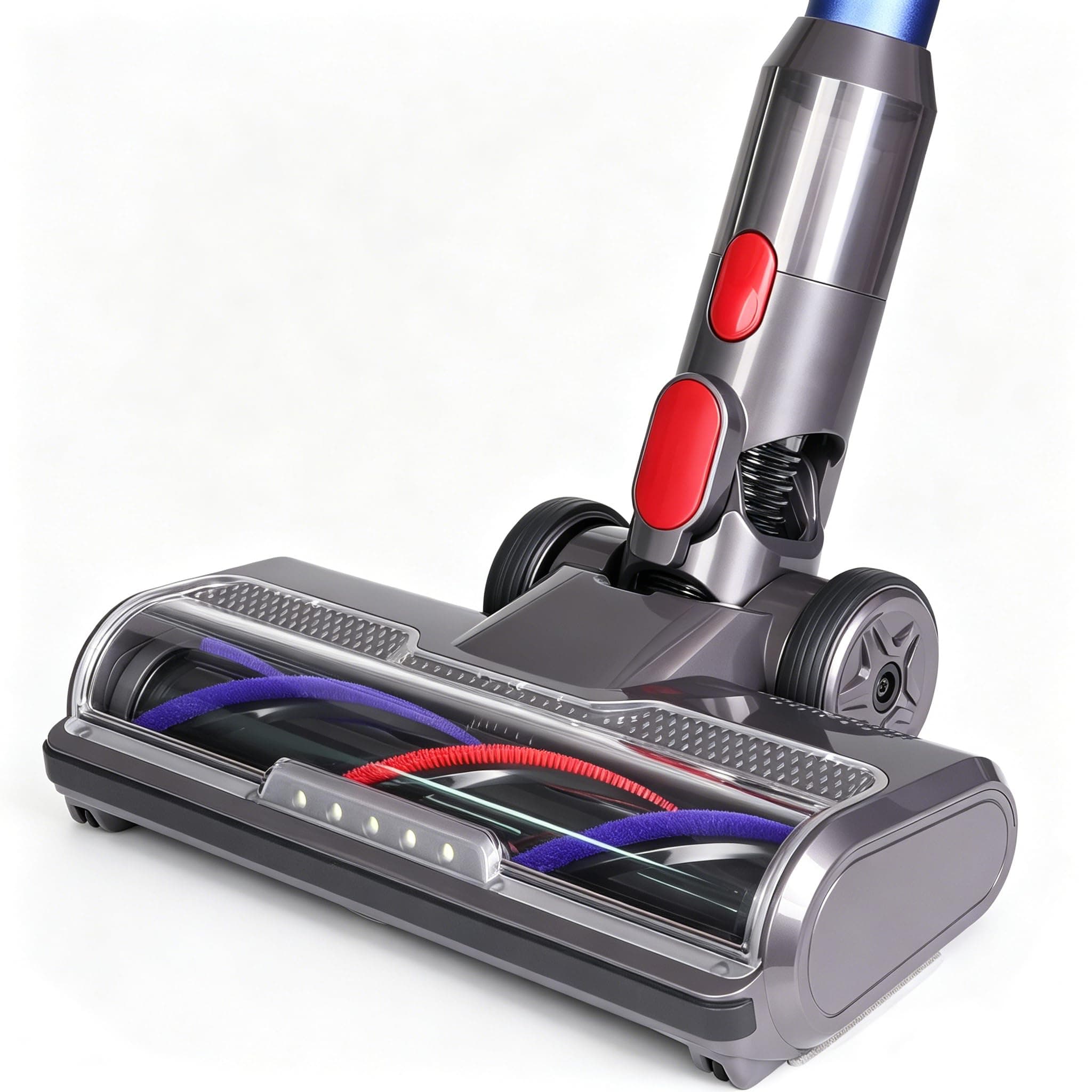 FEVORCS Spazzola Compatibile con Dyson V7 V8 V10 V11 V15 Accessorio per aspirapolvere Bocchetta per Pavimenti con 5 Luci Anteriori Larghe 26 cm