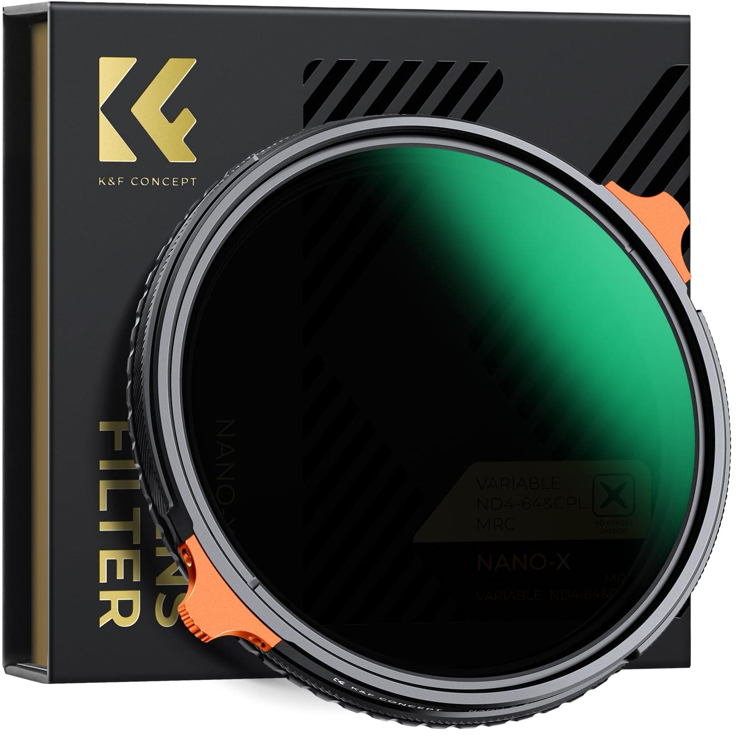 K&F CONCEPT Nano-Xcel 82mm Filtro Polarizzatore Circolare & Variabile ND4-64 (2-6 Passi), 2 In 1 Filter ND4-64 e CPL con Custodia in Vetro Ottico con Rivestimento a 28 Strati