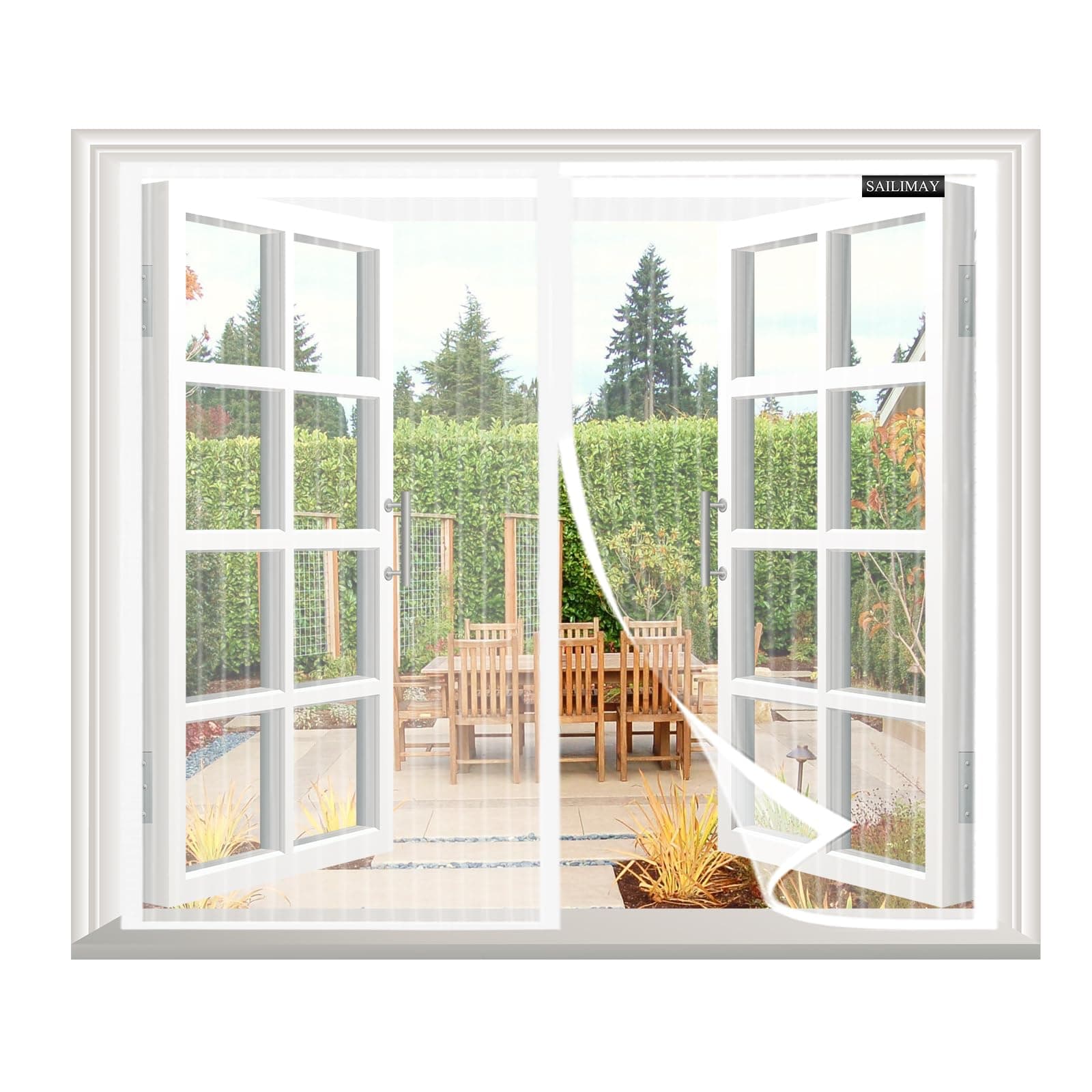 Zanzariera Magnetica per Finestra 190x150 cm, Varie Taglie Zanzariera Tenda Magnetica, Maglia Fine, Facile Da Installare per Tutti Terrazza Porte e Finestre, Bianco