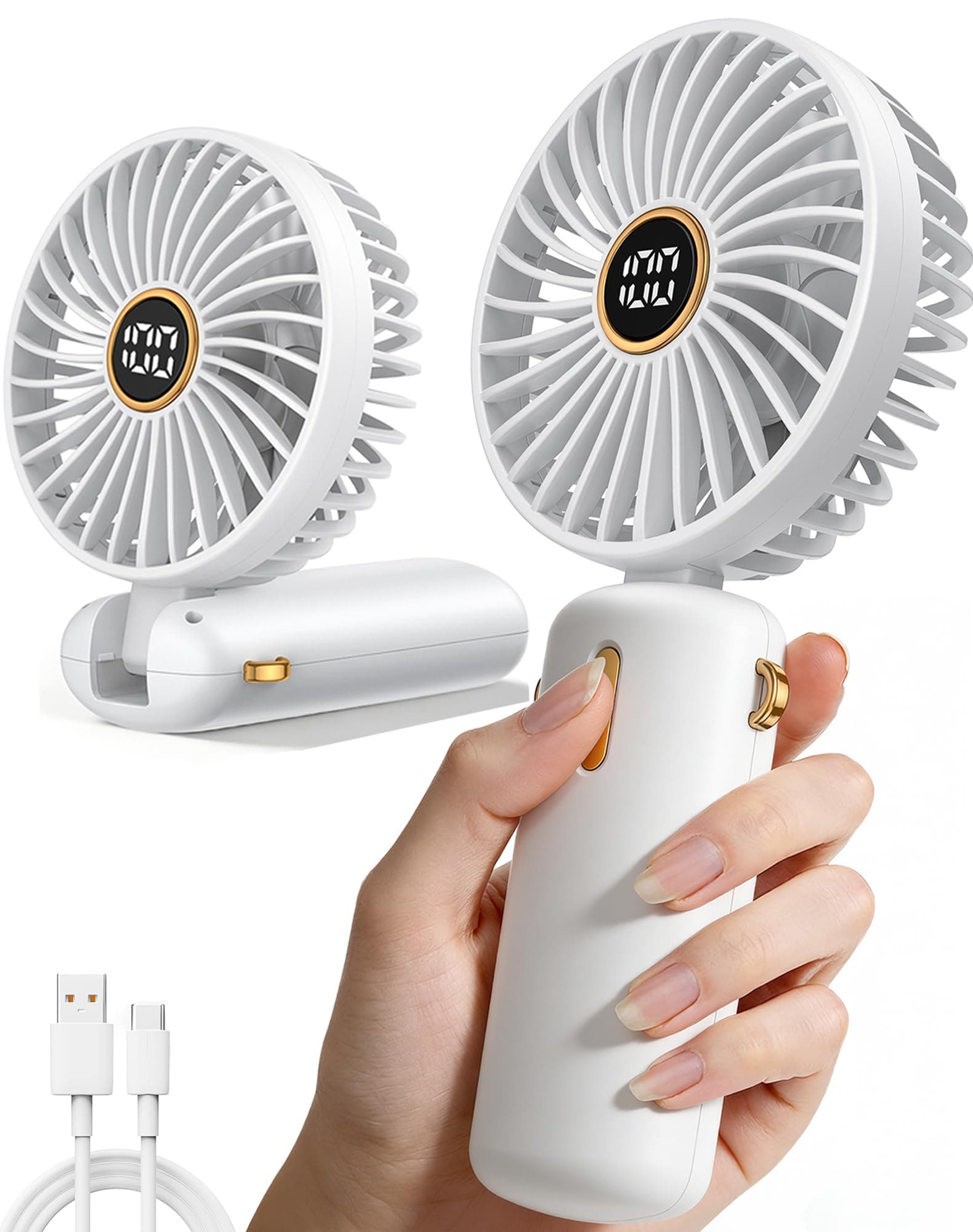 Ventilateur-Portable-Mini-Poche-Petit-Rechargeable-USB-Ventilo-A-Main-Portatif-Silencieux-Fan-Pile-Batterie-Ventilateurs Hand Held Ventillateur Bureau Table Visage Voyage Externe Individuel Personnel