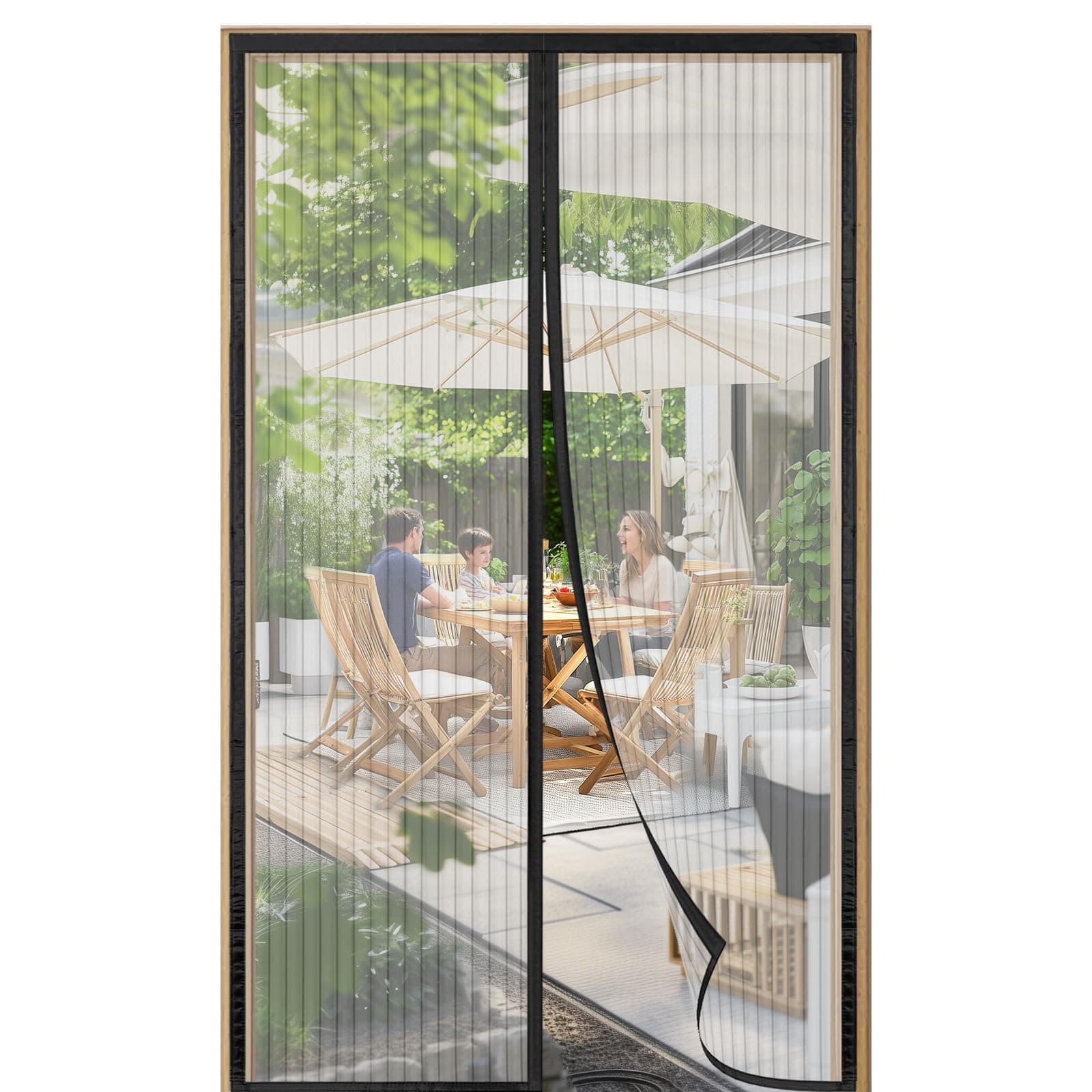 Zanzariera Magnetica per Porte 100x245cm, Tenda Zanzariera Porta Magnetica, Rete Fine, Nessun Attrezzo Richiesto, Facile da Installare, per Porte da Balcone, Cantine, Terrazze, Nero