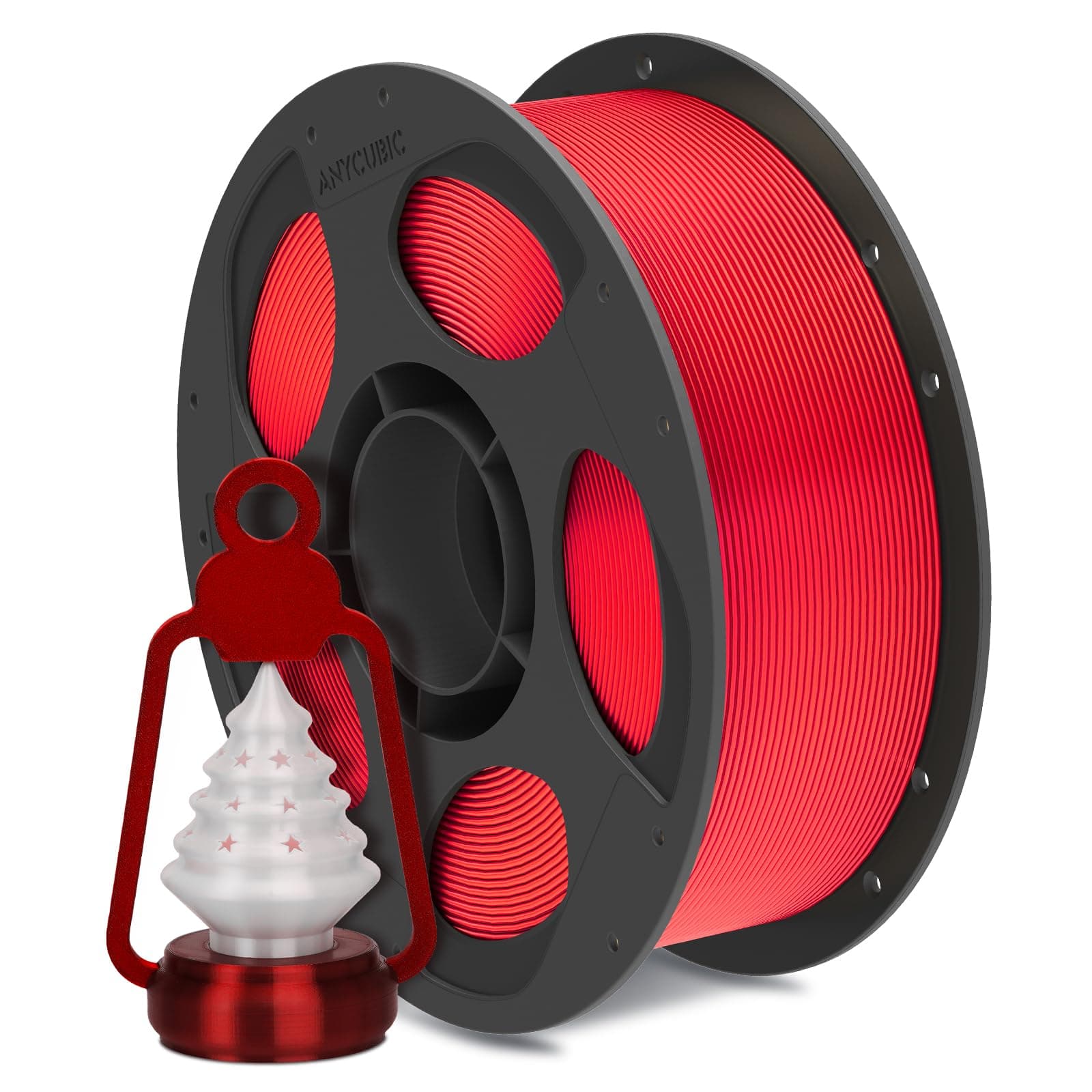 ANYCUBIC Silk PLA Filament, Seide Filament 1,75mm, Kontrollierbarer Glanz 3D Drucker Filament, Seidentexturen Prächtige Farbe 1KG Silk Weihnachtsrot