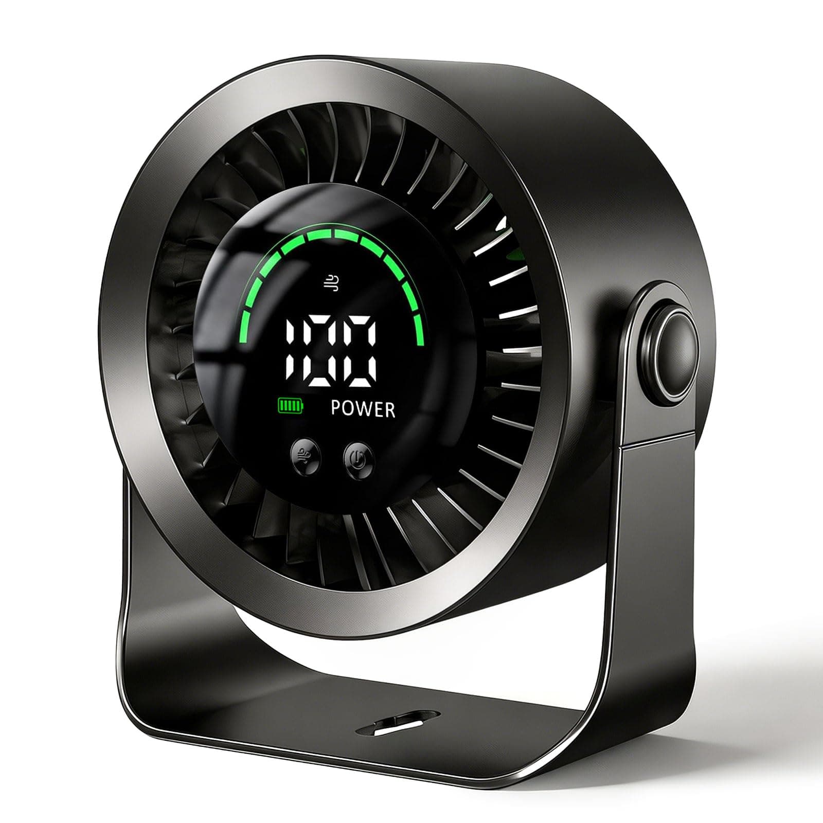 DDKJ Ventilador de Mesa Silencioso,100 Ajustes Continuos,Pantalla LED,4000mAh USB Recargable,Batería Hasta 13 Horas,2 en 1 Ventilador de Escritorio/Pared para Casa,Oficina, Cocina-Negro
