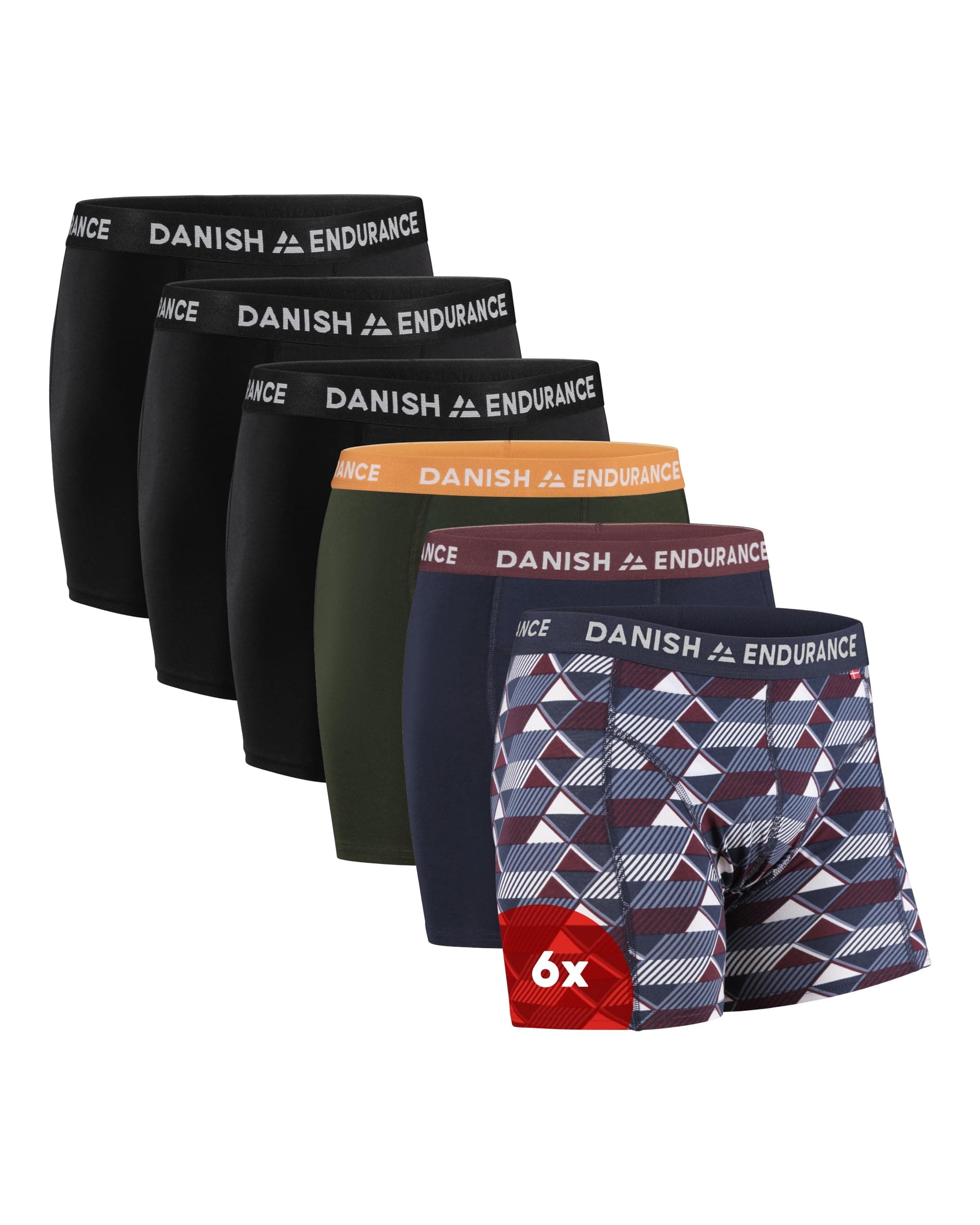 DANISH ENDURANCE, Boxer da uomo, in morbido cotone, elasticizzati, traspiranti, con o senza patta, confezione da 6 o 10