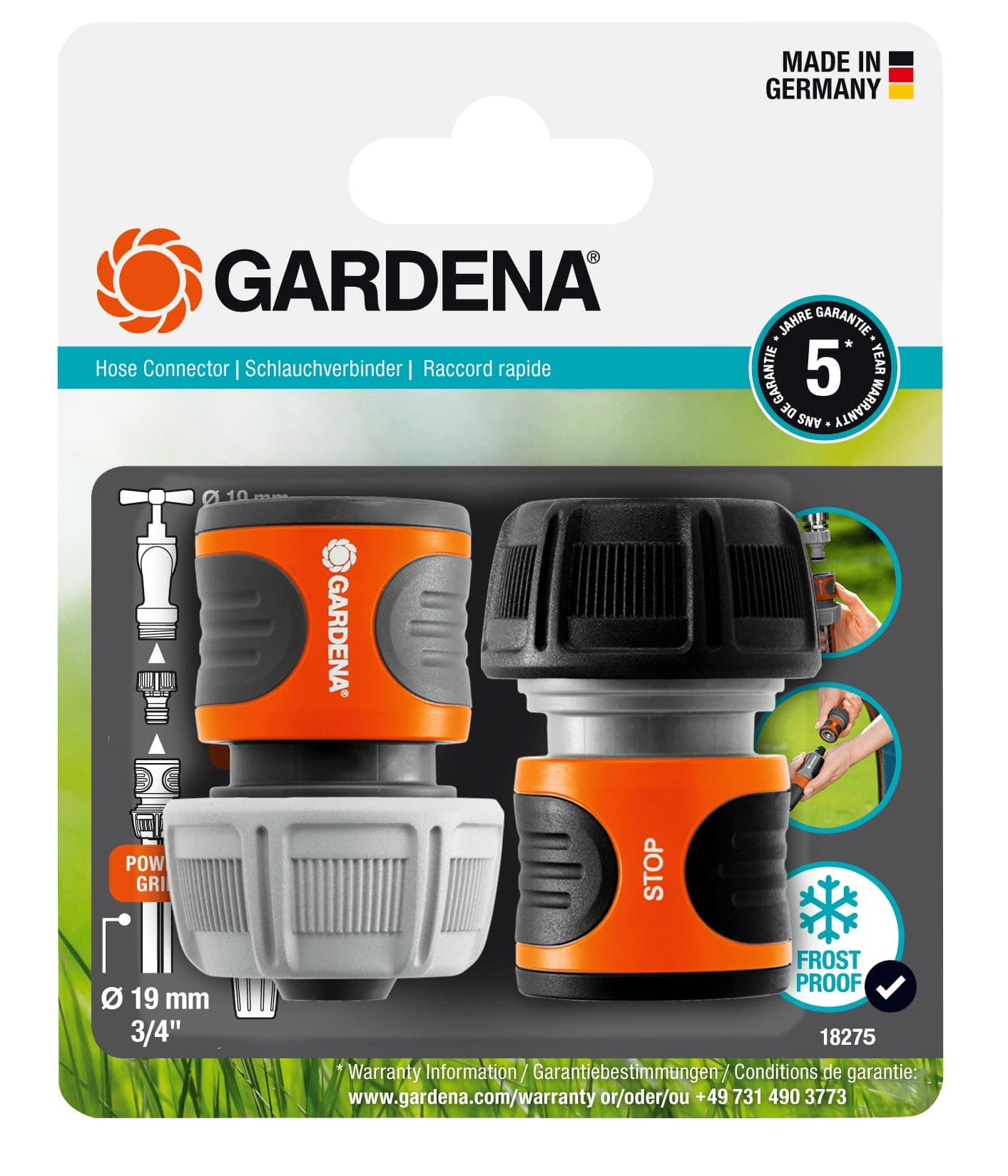 Gardena Schlauchverbinder-Satz 19 mm (3/4 Zoll) (18275-20)