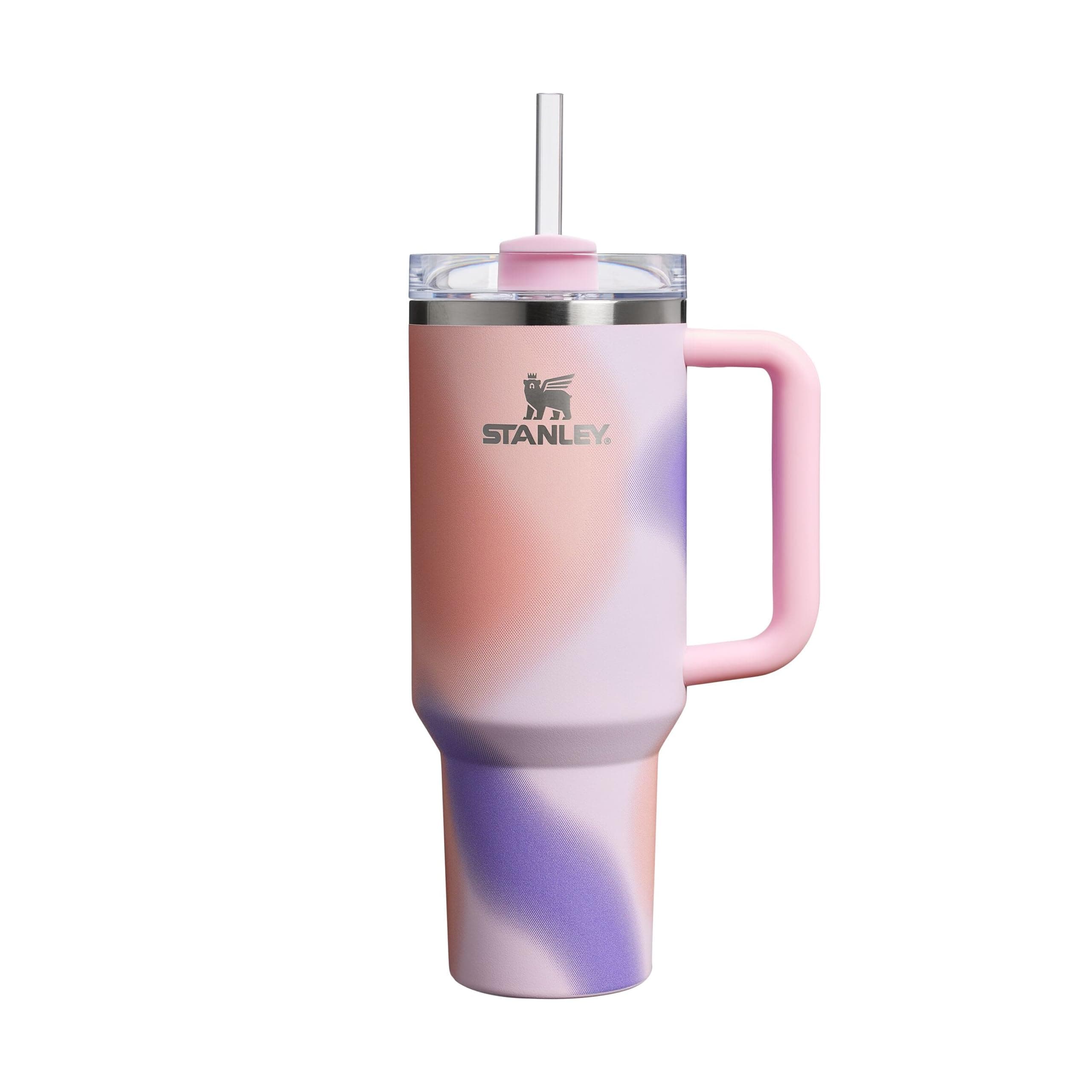 STANLEY 1913 Quencher H2.0 FlowState Mug Isotherme avec Paille 1.2L - Froid Pendant 11 Heures - Glacé Pendant 48 Heures - Thermos Lavable au Lave-Vaisselle - Gourde Inox Sans BPA - Rose Petal Motion