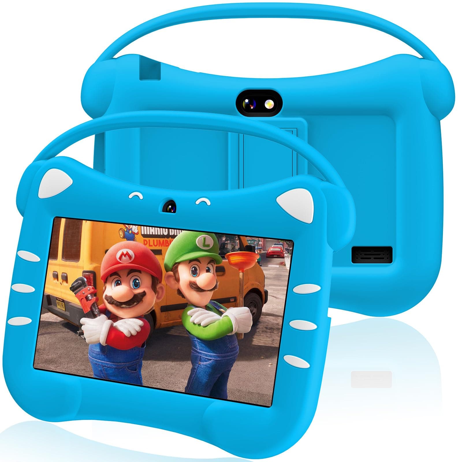 VESWWE Tablet para Niños 7 Pulgadas Android Tableta Infantil con WiFi Bluetooth Doble Cámara Control Parental 32GB ROM Tablet Niños con Estuche Protector (Azul)