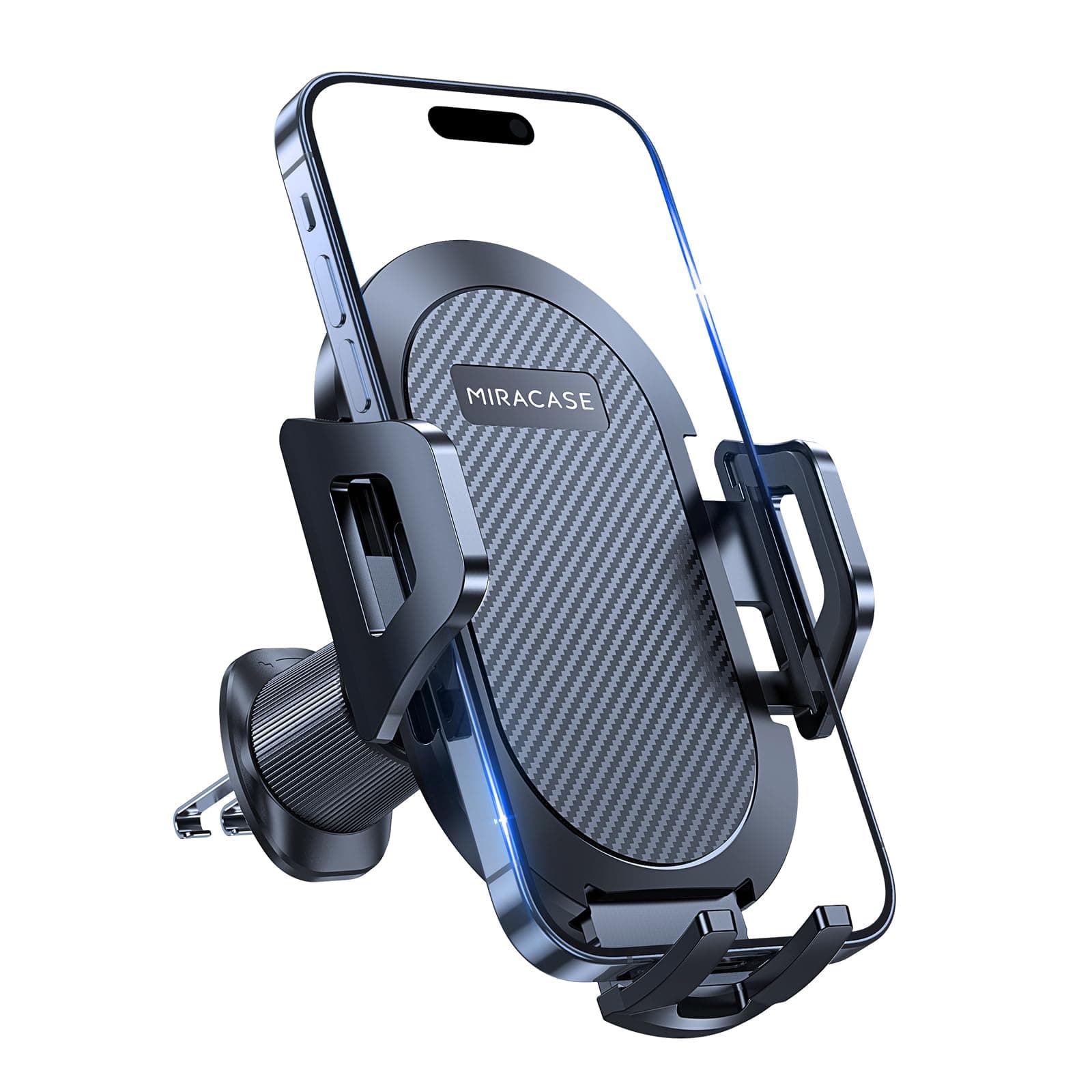 Miracase Porta Cellulare Auto [Nuovo Doppio Gancio in Acciaio] | Facile da Installare, Rotazione a 360°, Supporto Telefono Auto Compatibile con iPhone 17/16/15 Samsung Xiaomi e Altri Phones
