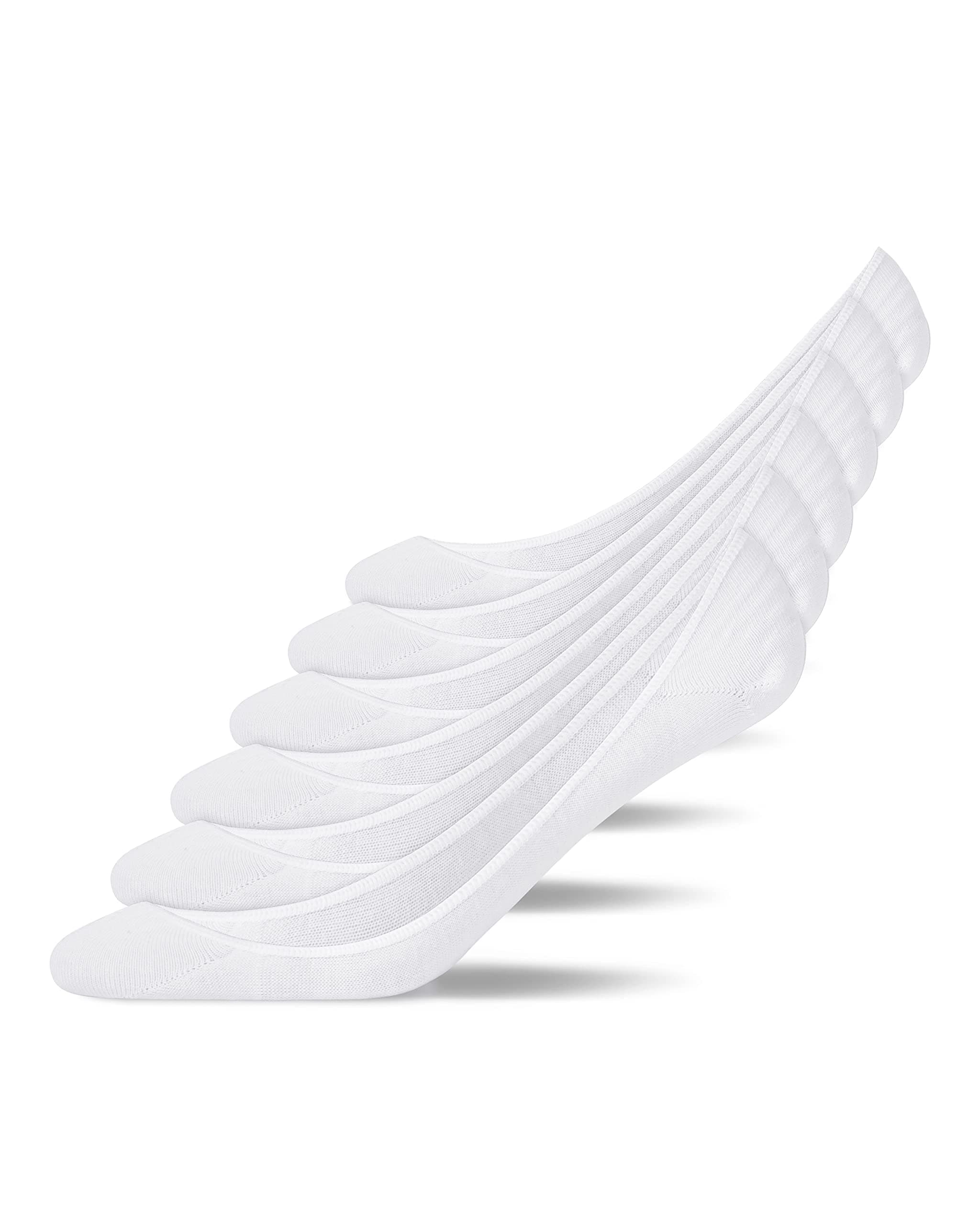 Snocks Ballerina Socken aus Bio-Baumwolle - 6 Paar - Füßlinge Damen & Herren mit Silikonstreifen - Gr. 35-46 - Atmungsaktiv & Weich
