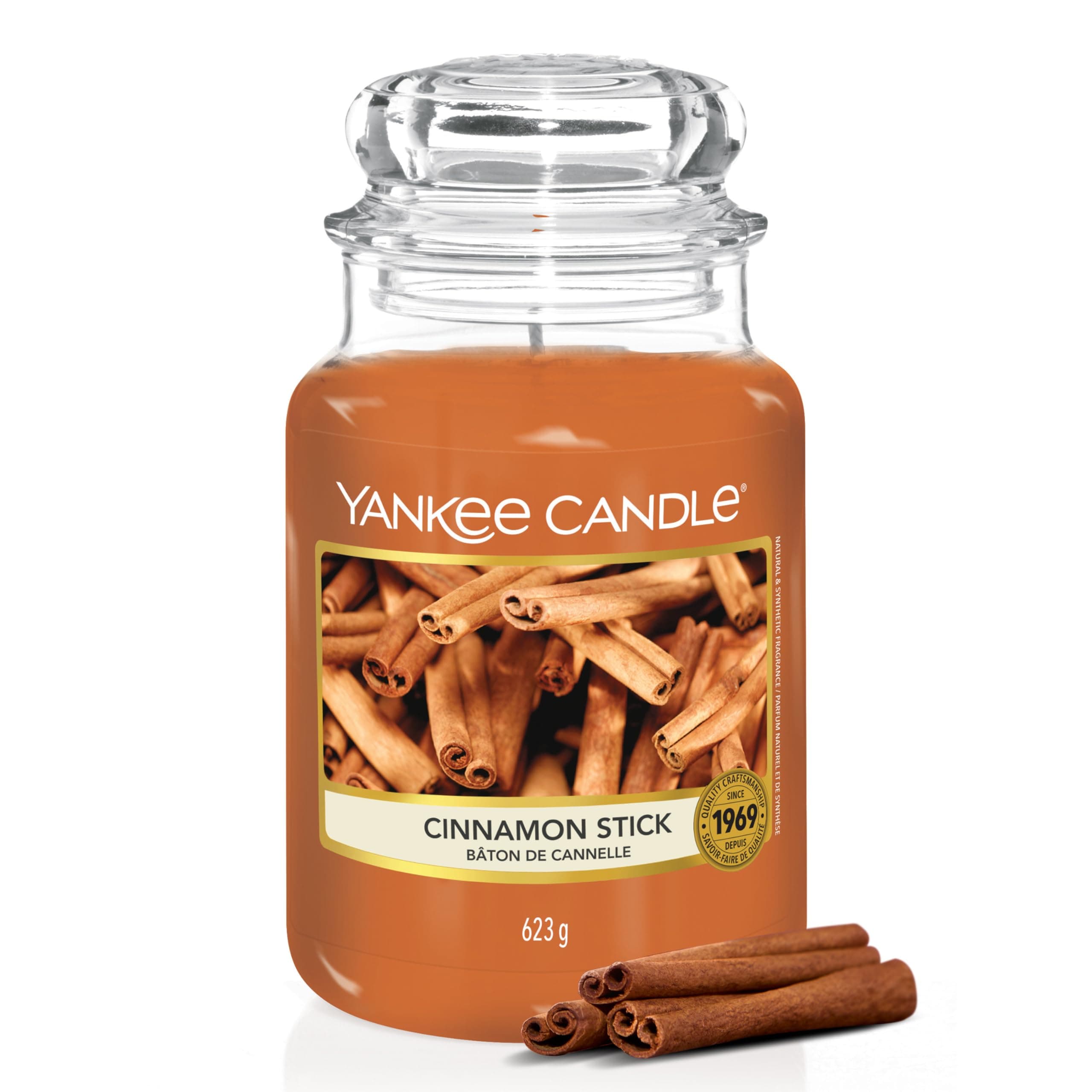 Yankee Candle Candela profumata in giara grande | Bastoncino di cannella | Durata Fino a 150 Ore | regalo perfetto per le donn