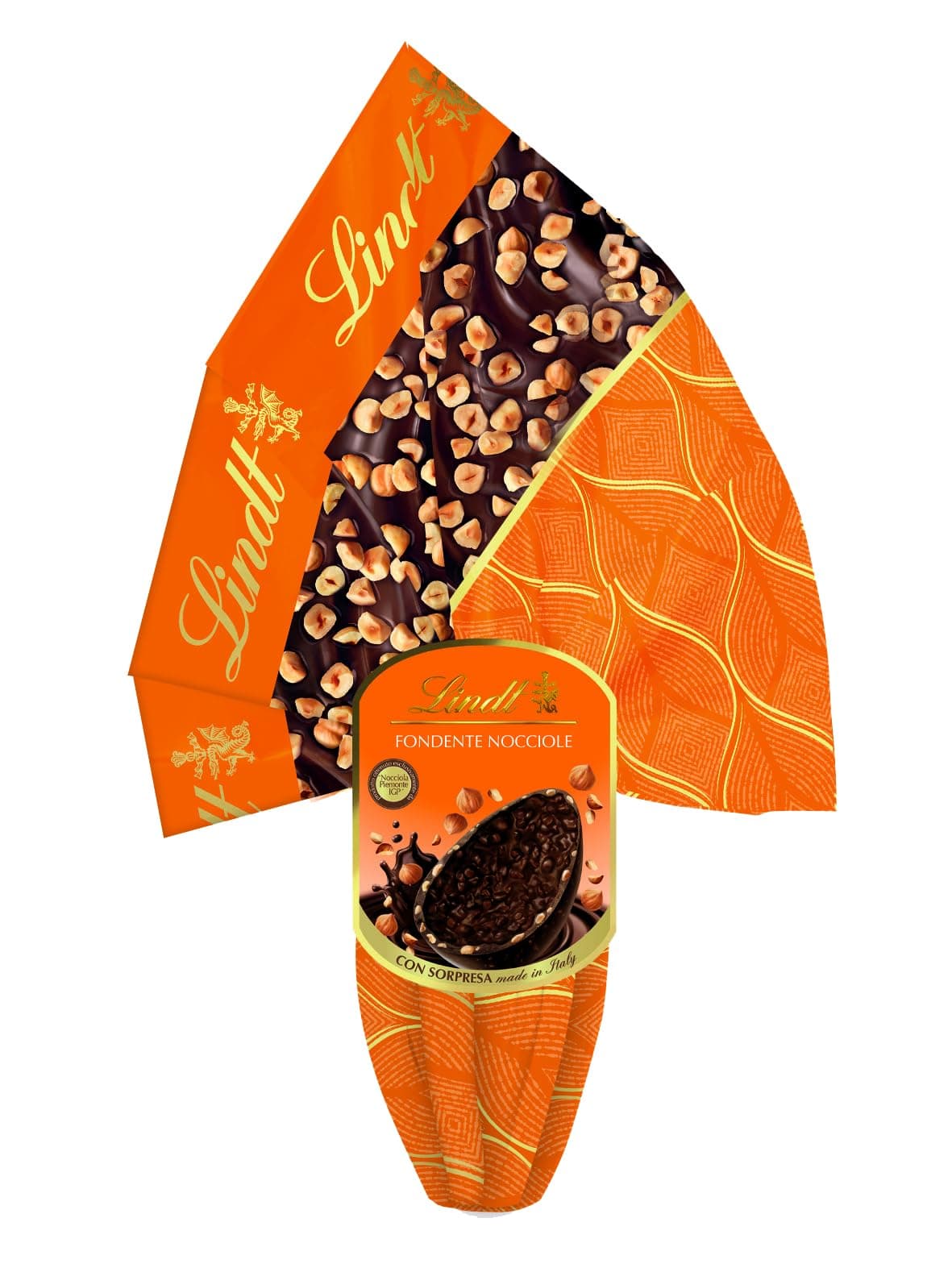 Lindt Uova di Pasqua 2026 Cioccolato Noccionoir, Uovo al Cioccolato Fondente con Nocciole Piemonte IGP, con Sorpresa, 320g