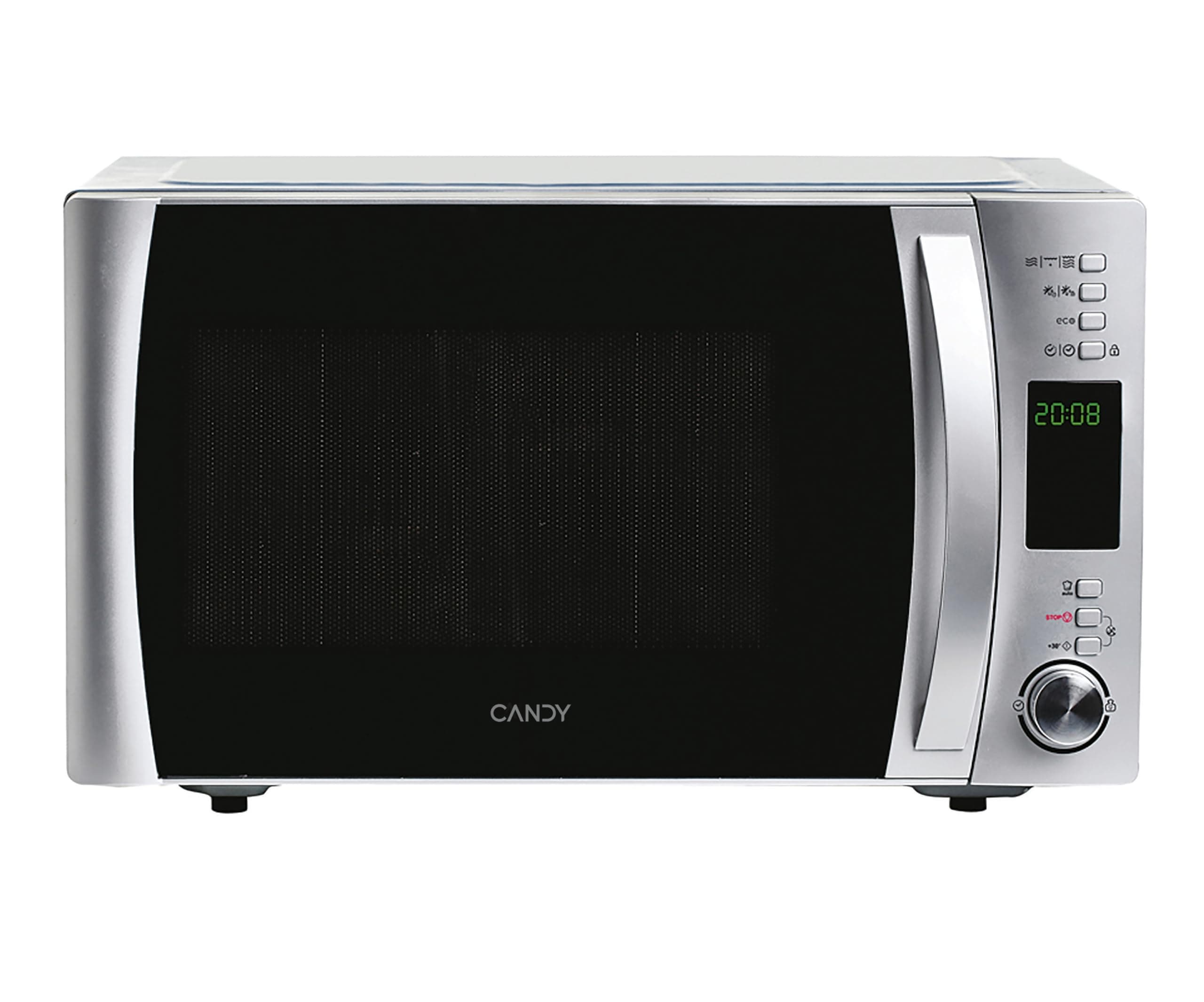 Candy COOKinAPP Forno a Microonde con Grill, 25 Litri, 900W, 40 Programmi, App Simply-Fi, Funzione ECO, Programma Defrost, Child Lock, Libera Installazione, 51,3 x 42,9 x 30,7 cm, Inox - CMXG25DCS