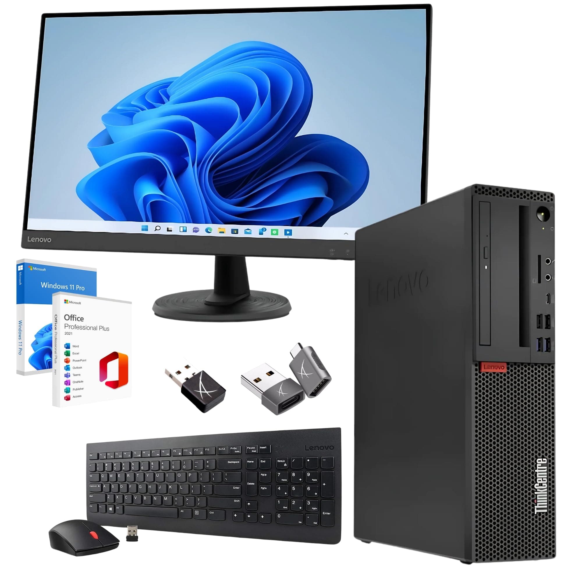 Lenovo PC Completo Ufficio Professionale i7 8700 fino a 4.6ghz - Monitor 27 Pollici FHD 32 GB di Ram 1 Tera SSD - Kit mouse e tastiera layout Italiano - Win 11 (i7 8700 32GB 1TB + Monitor 27)