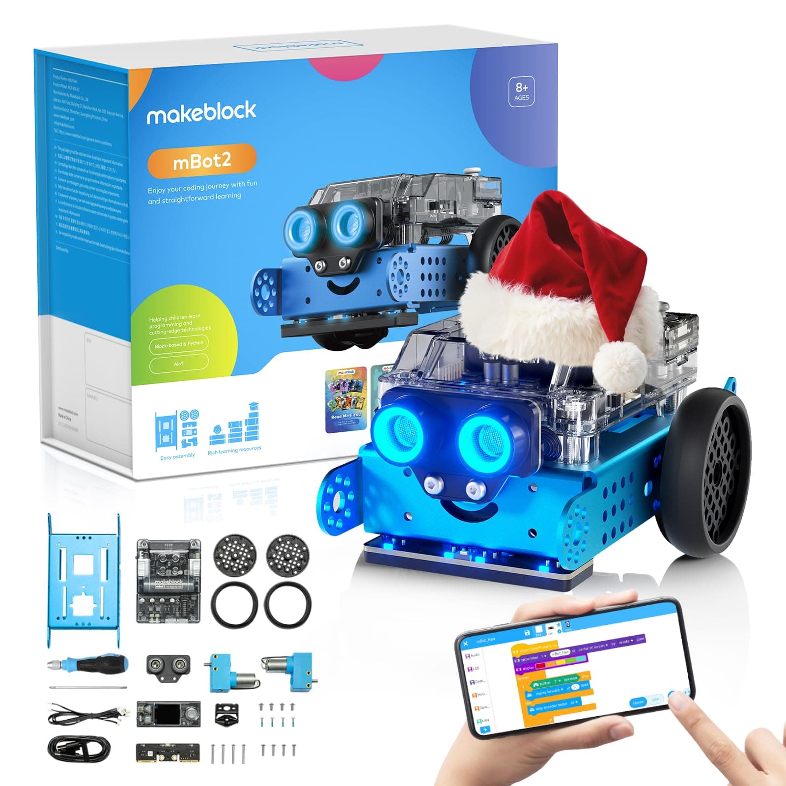 Makeblock mBot2 Robot Programmable Compatible Avec Scratch et Python, Codage pour Enfants, Support WiFi, IoT, Technologie AI, Jouet pour Enfants 10 Ans+
