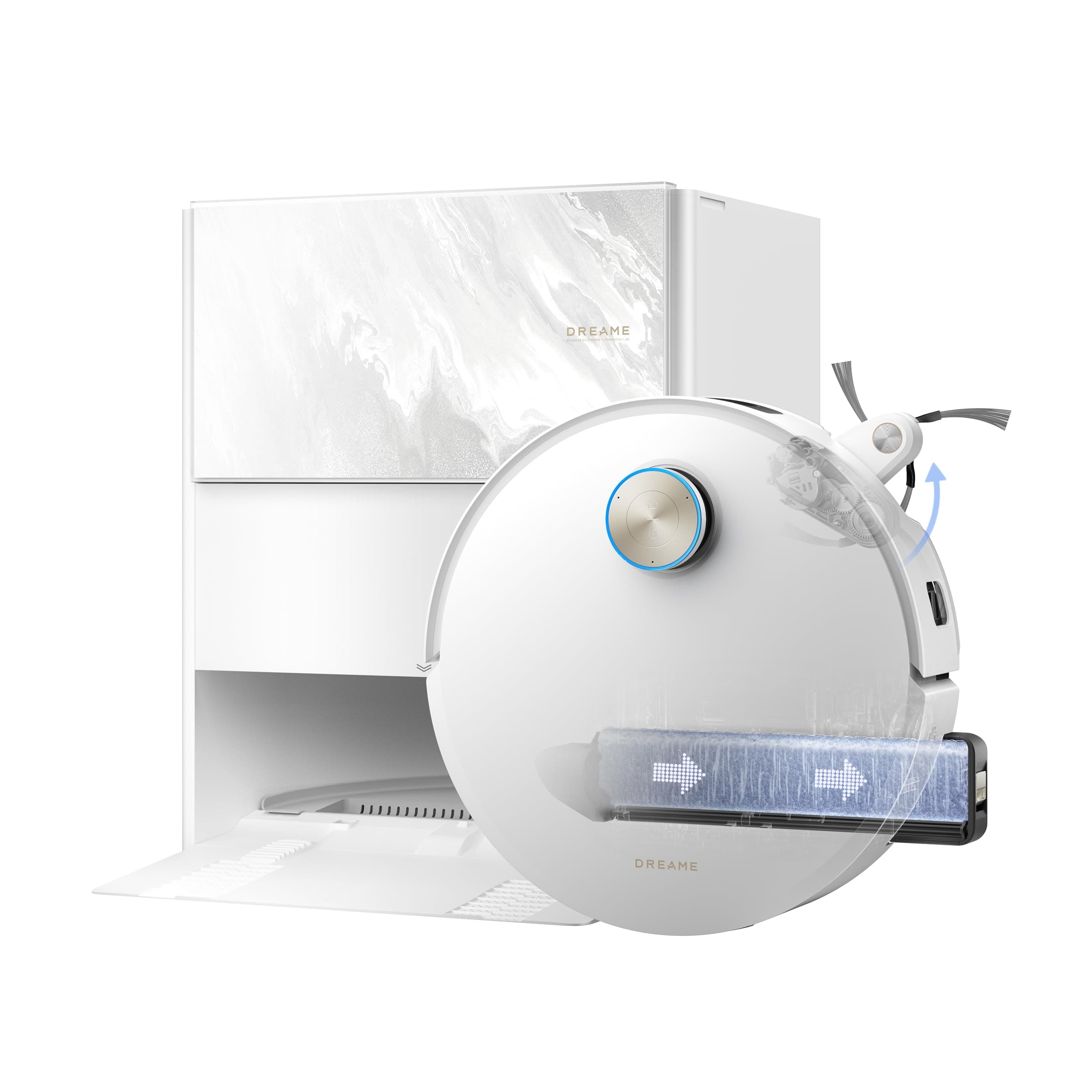 dreame Aqua10 Ultra Track Complete, Lavage 45 °C, Obstacles 6 cm, Nettoyage Auto de la Serpillière, Aspiration 30 000 Pa, Démêlage 100%, Évite +240 Objets, Vidage Auto, Commande Vocale Directe