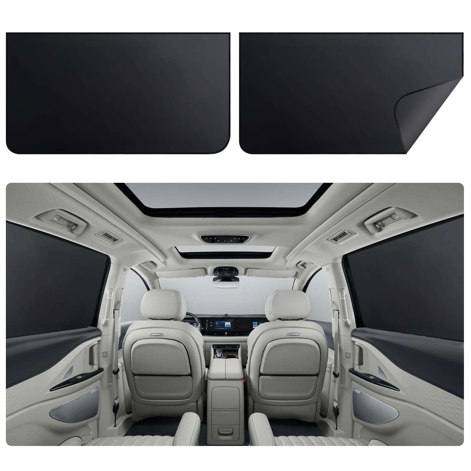 ZATOOTO Pare Soleil Voiture Magnétique, Pare Soleil Voiture Arriere, Rideau Voiture Occultant, Protection Solaire, Noir, Grand, 100 x 54 cm, 2 Pièces