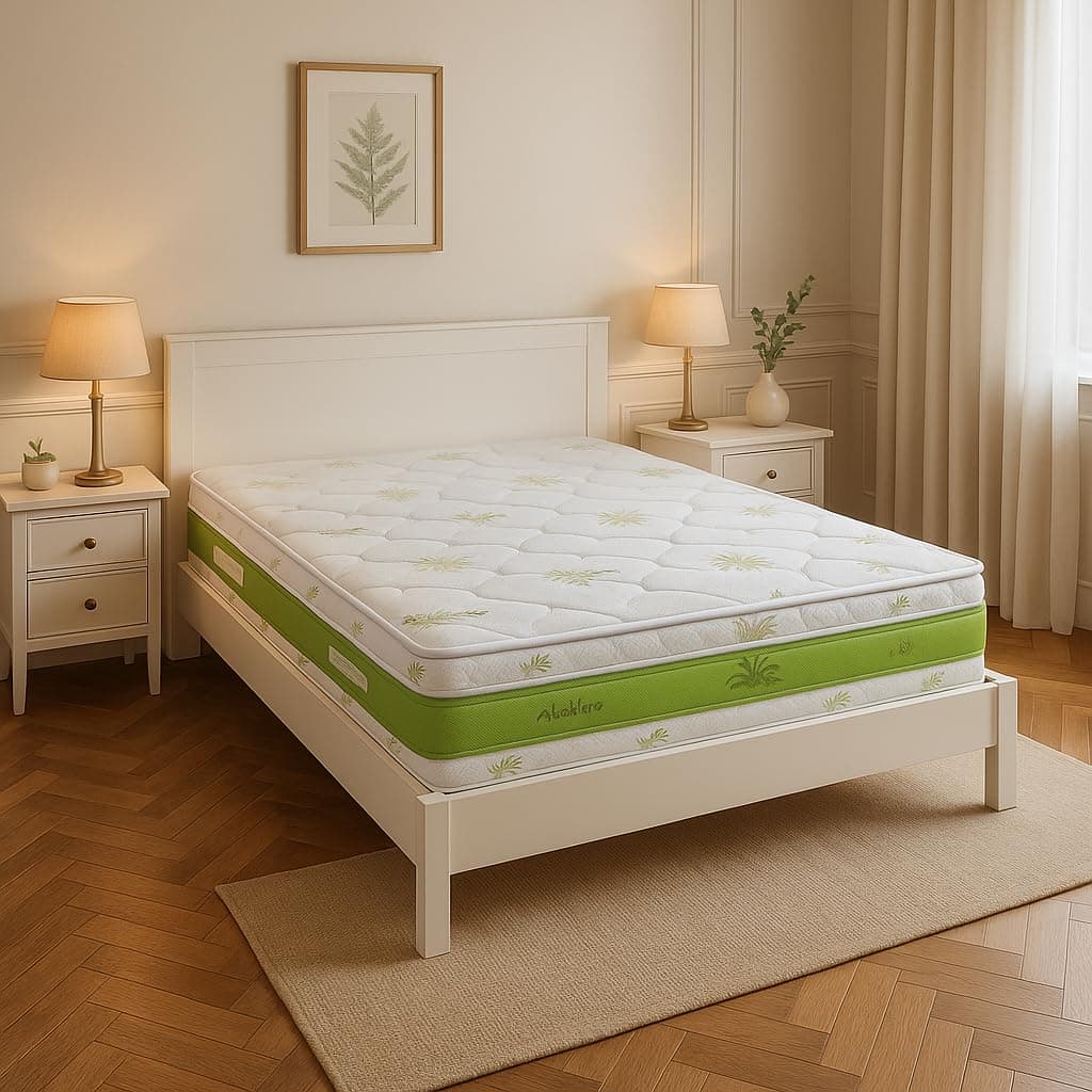 Ginflex Materasso Matrimoniale Waterfoam 160x190 H25 Tessuto Aloe Vera | Antiacaro - Anallergico - Antibatterico | 100% Made in Italy (Altezza: 25cm, 160x190)