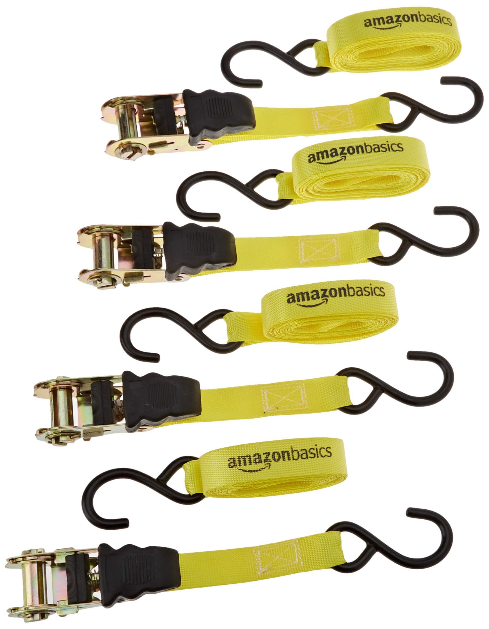 Amazon Basics Sangle à cliquet, Lot de 4, 2.5 cm