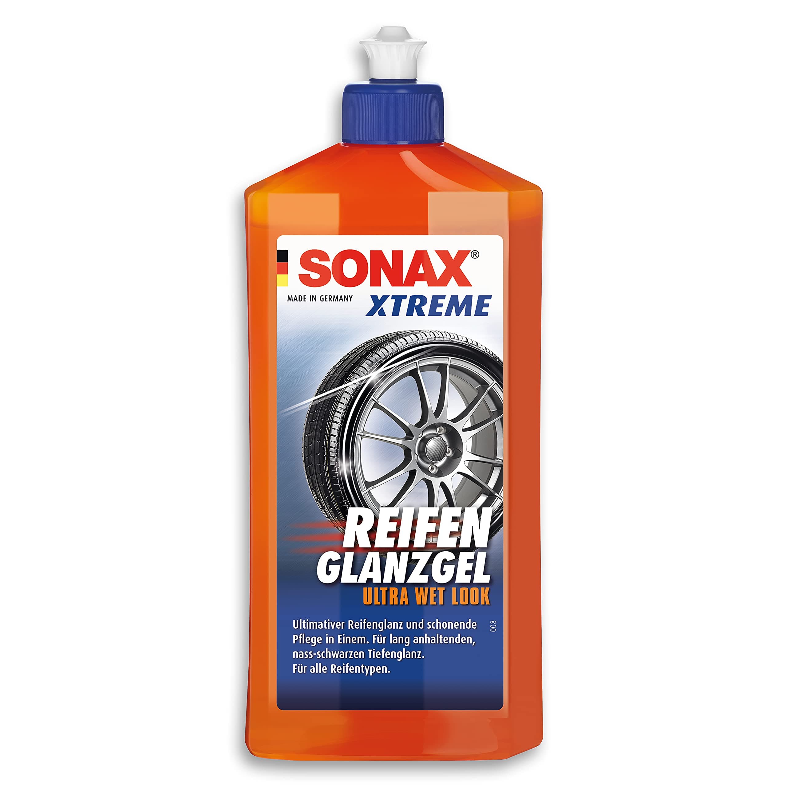 SONAX XTREME ReifenGlanzGel (500 ml) pflegt & schützt Gummi & Reifen vor Rissbildung & Farbausbleichung, lang anhaltender Reifenglanz | Art-Nr. 02352410