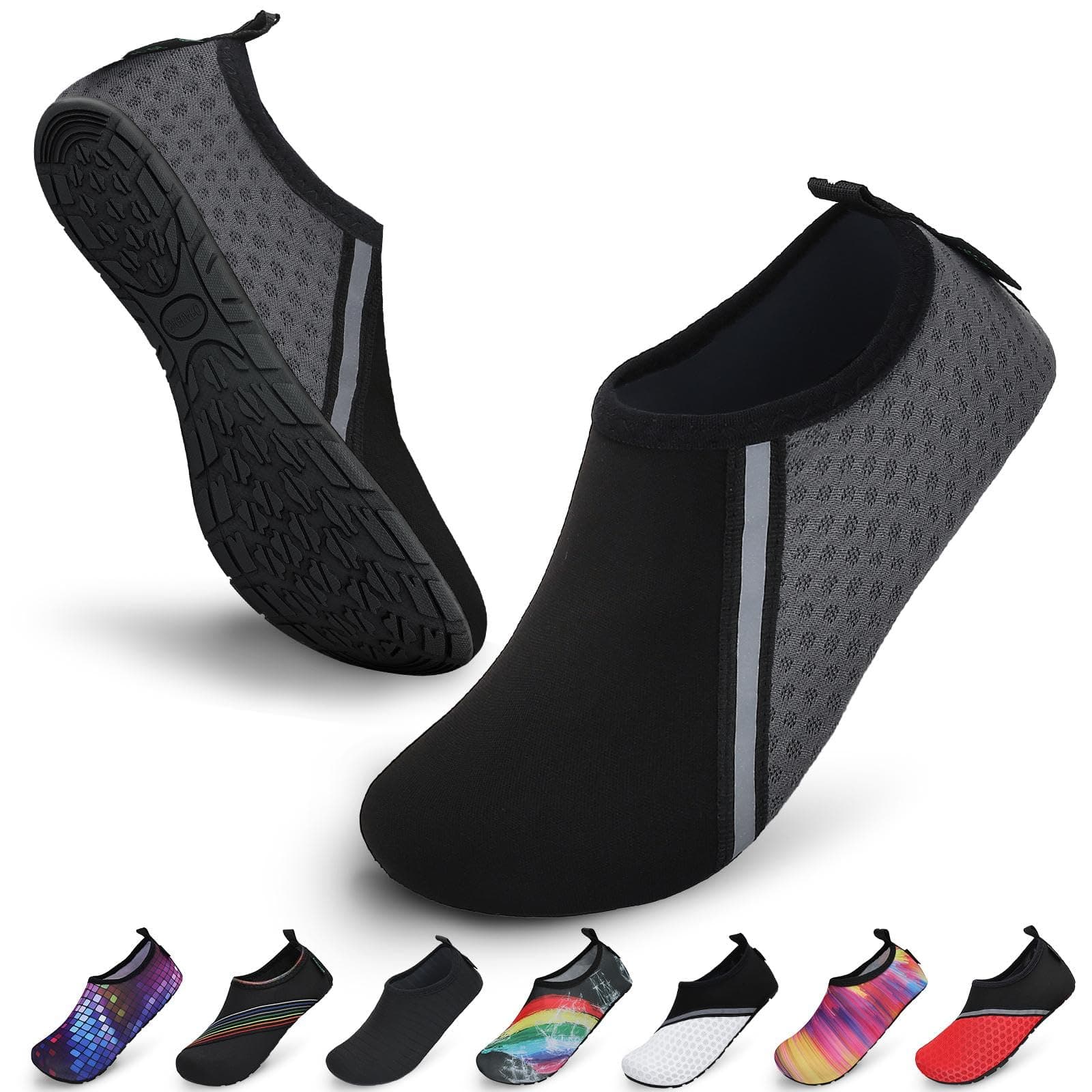 SAGUARO Unisex Badeschuhe Schwimmschuhe Wassersportschuhe, Schnell Trocknend rutschfest Leicht, Gr. 36-47