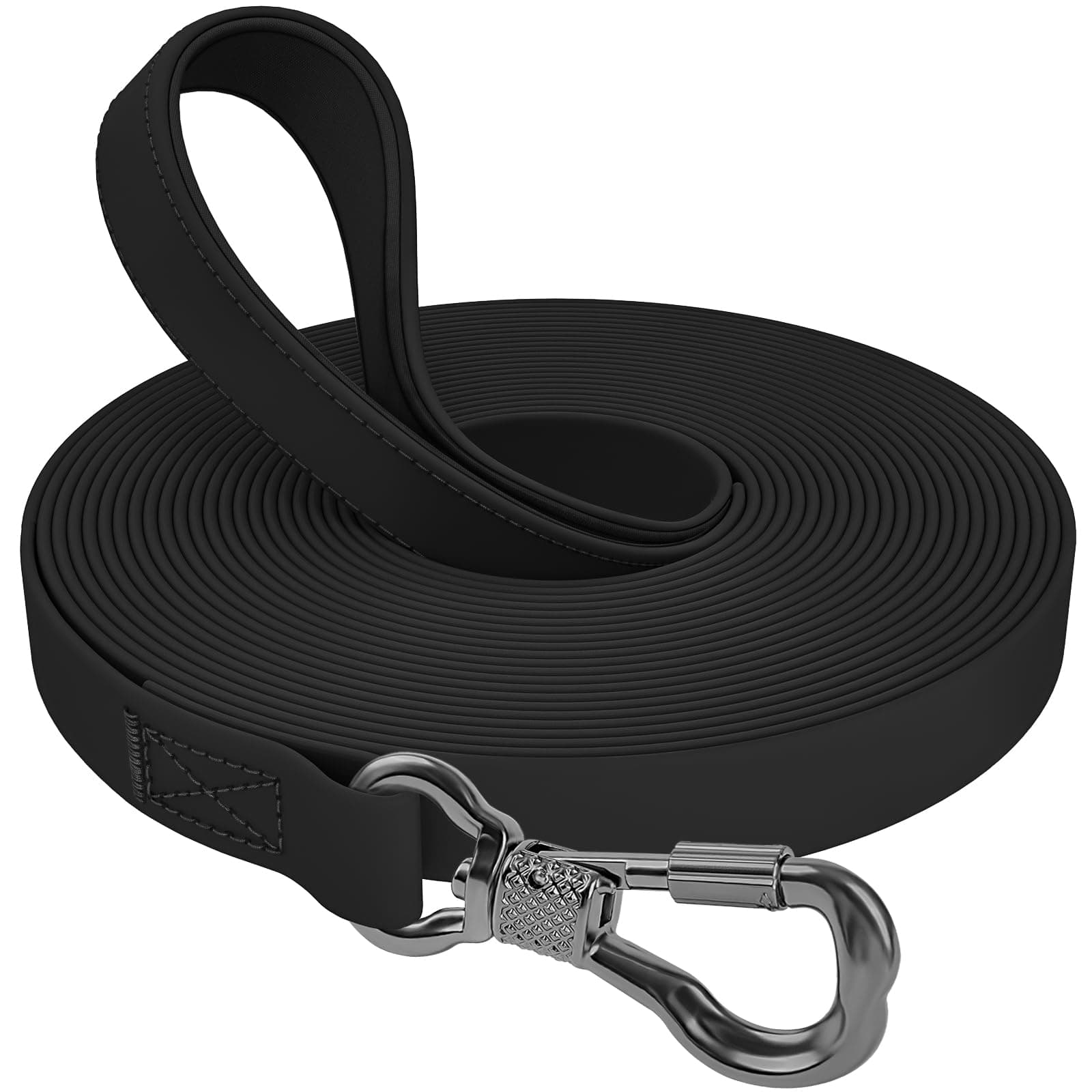 X XBEN Longe pour Chien, 20M Laisse de Dressage étanches pour Chiens, Laisse pour Chien avec Poignée Confort et Mousqueton Verrouillable, Longe Robuste pour Petits, Moyens et Grands Chiens, Noir