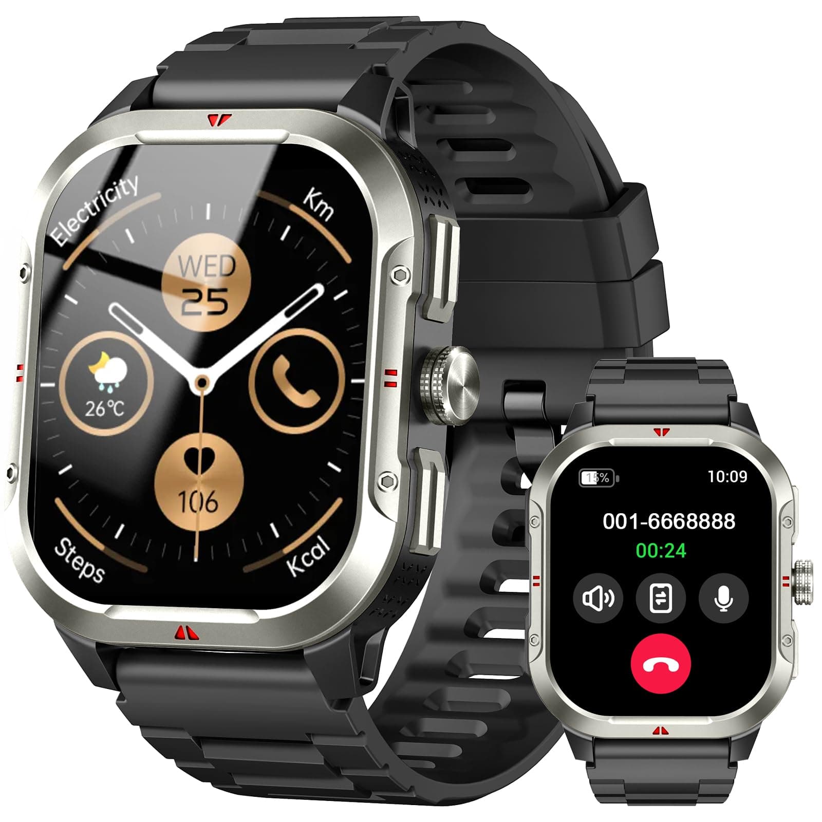 Montre Connectée avec GPS Intégré, Smartwatch Homme Femme avec Appel Bluetooth, 110+ Sportifs, Montre Sport avec Podometre, Suivi Santé et Sommeil, Etanche IP68, 2.06" HD Smart Watch pour Android IOS