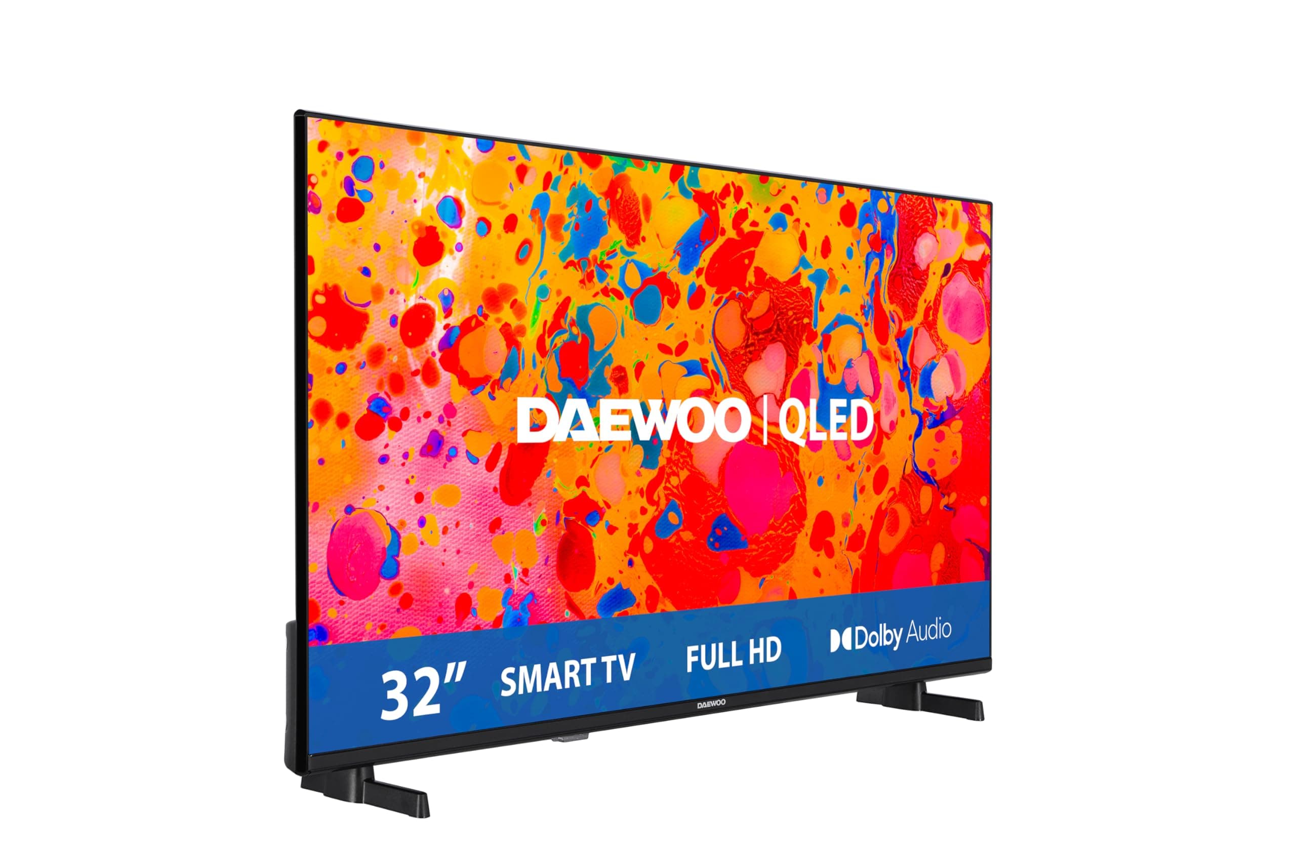 Daewoo 32DM65QV Smart TV de 32" QLED, con Resolución Full HD (1920 x 1080), HDR, Compatible con Asistente de Voz Alexa