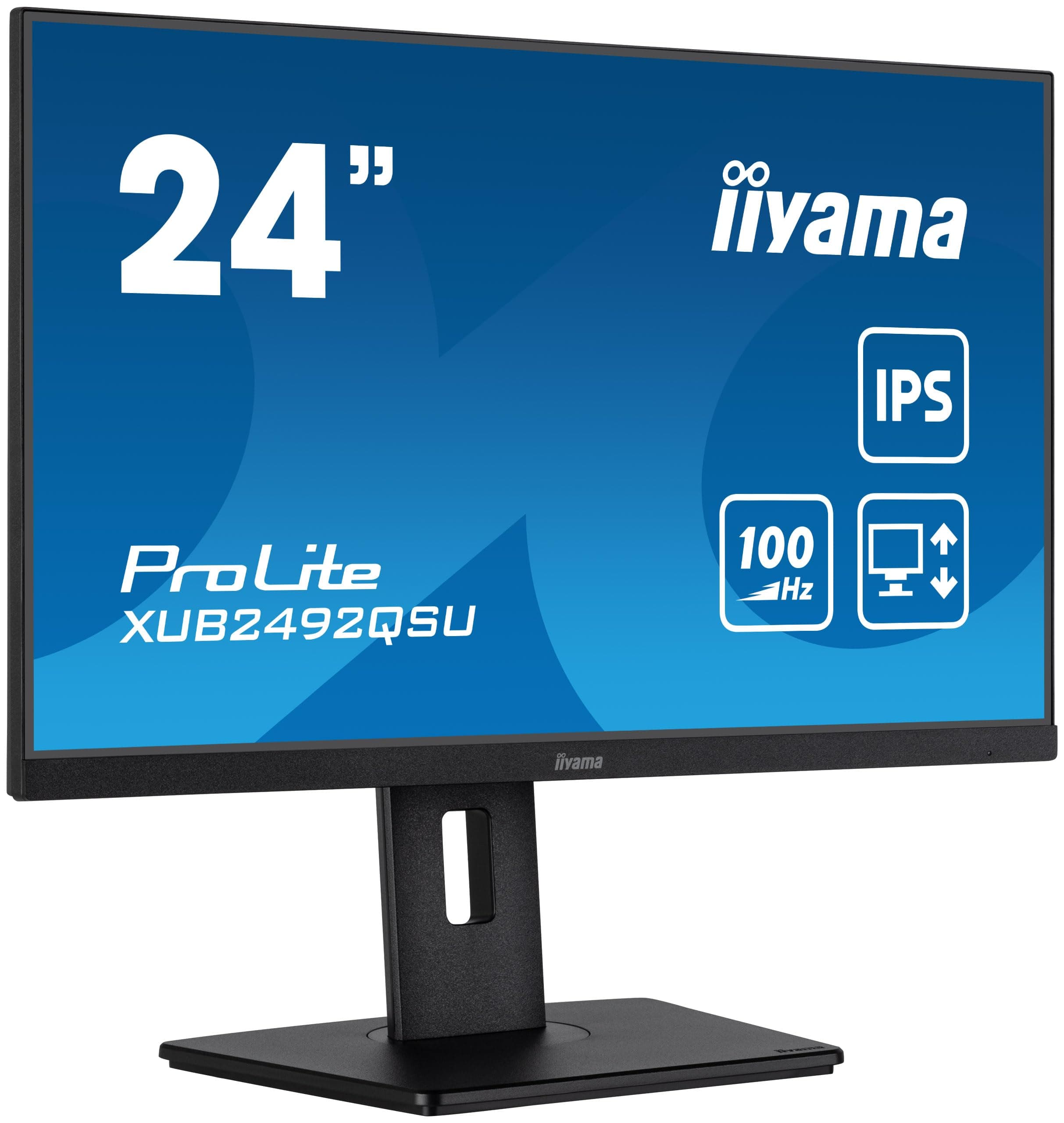 ECRAN IIYAMA XUB2492QSU 23,8 Prolite, IPS, 2560 x 1440 @100Hz, 0.5ms, 300cd, Haut-parleurs, HDMI/DP/USB-C/USB HUB (3x3.2), VESA, i-Style Colour, réglable en Hauteur + Pivot