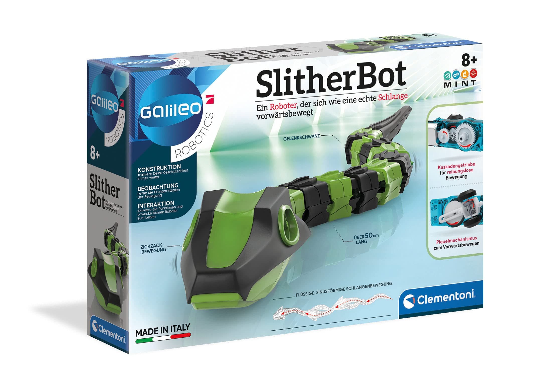 Clementoni Galileo Robotics SlitherBot - Wissenschaft & Roboter Spielzeug - mechanisches Spielen in Form Einer Schlange - Robotik Set für Kinder ab 8 Jahren 59212