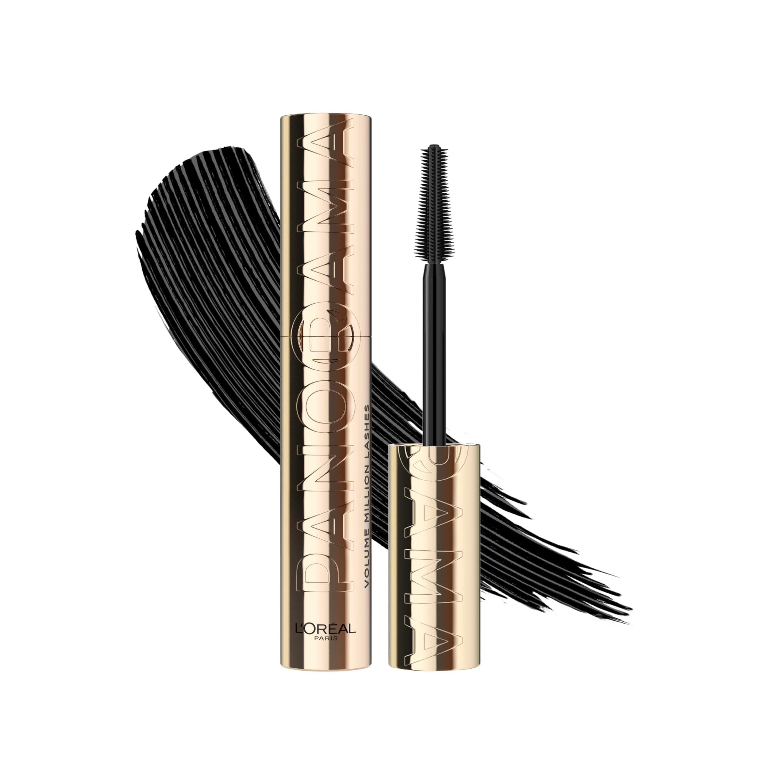 L'Oréal Paris Augen Make Up, Panorama Mascara für Volumen & Definition, Wimperntusche für optisch 1,4x größere Augen, Volume Million Lashes mit Panorama-Bürste, Farbe Schwarz, 1x 9,9ml