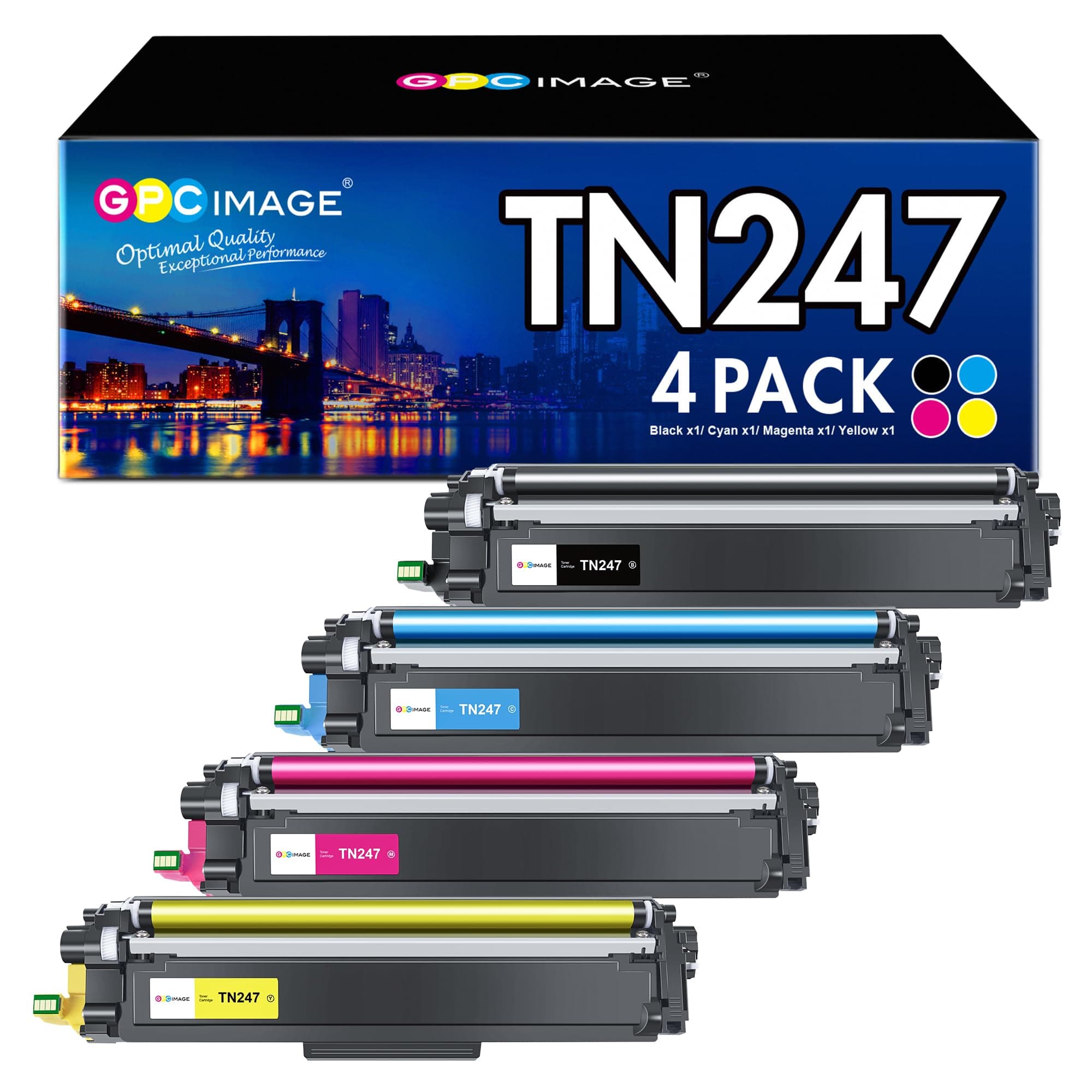 TN247 DCP-L3550CDW TN-243CMYK Toner Compatible pour Brother TN243 TN243CMYK TN-243 TN-243BK TN247BK pour Brother DCP-L3550CDW MFC-L3750CDW MFC-L3770CDW HL-L3210CW MFC-L3710CW HL-L3230CDW (4-Pack)
