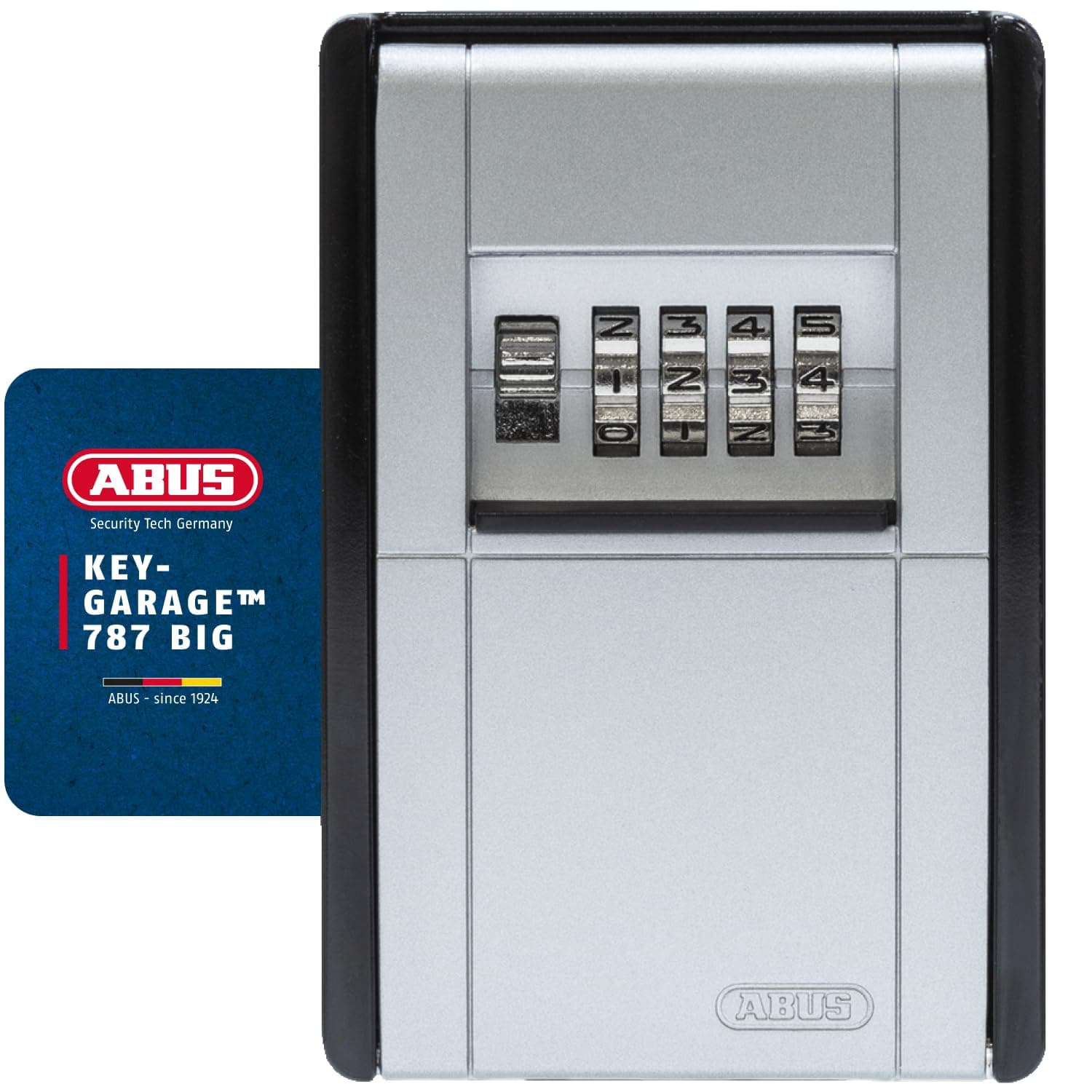 ABUS KeyGarage 787 BIG - Boîte à clés pour montage mural - pour jusqu'à 50 clés ou petits objets de valeur - noir-argenté