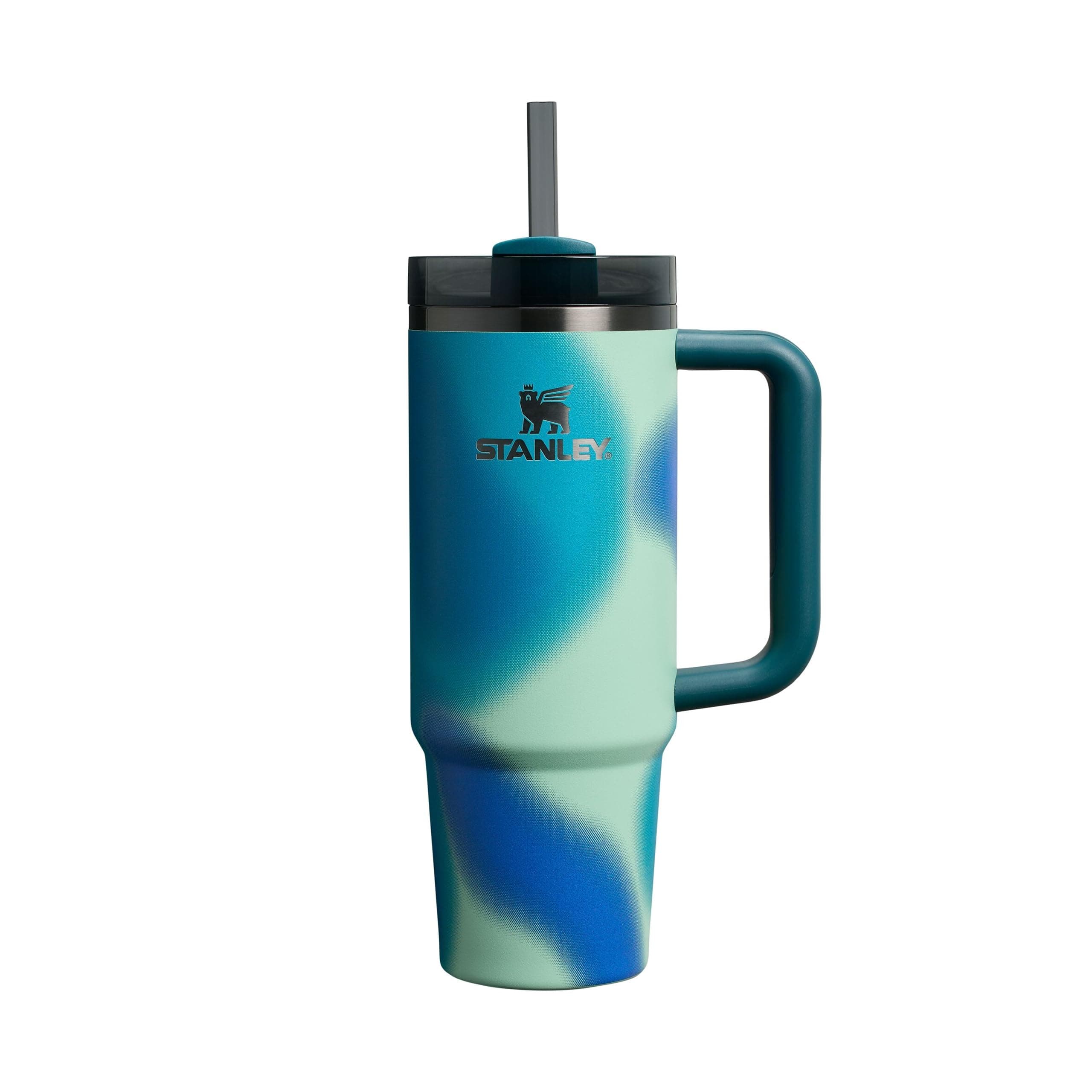 Stanley 1913 Quencher H2.0 FlowState Mug Isotherme avec Paille 0.89L - Froid Pendant 9 Heures - Glacé Pendant 40 Heures - Thermos Lavable au Lave-Vaisselle - Gourde Inox Sans BPA - Coastal Teal Motion