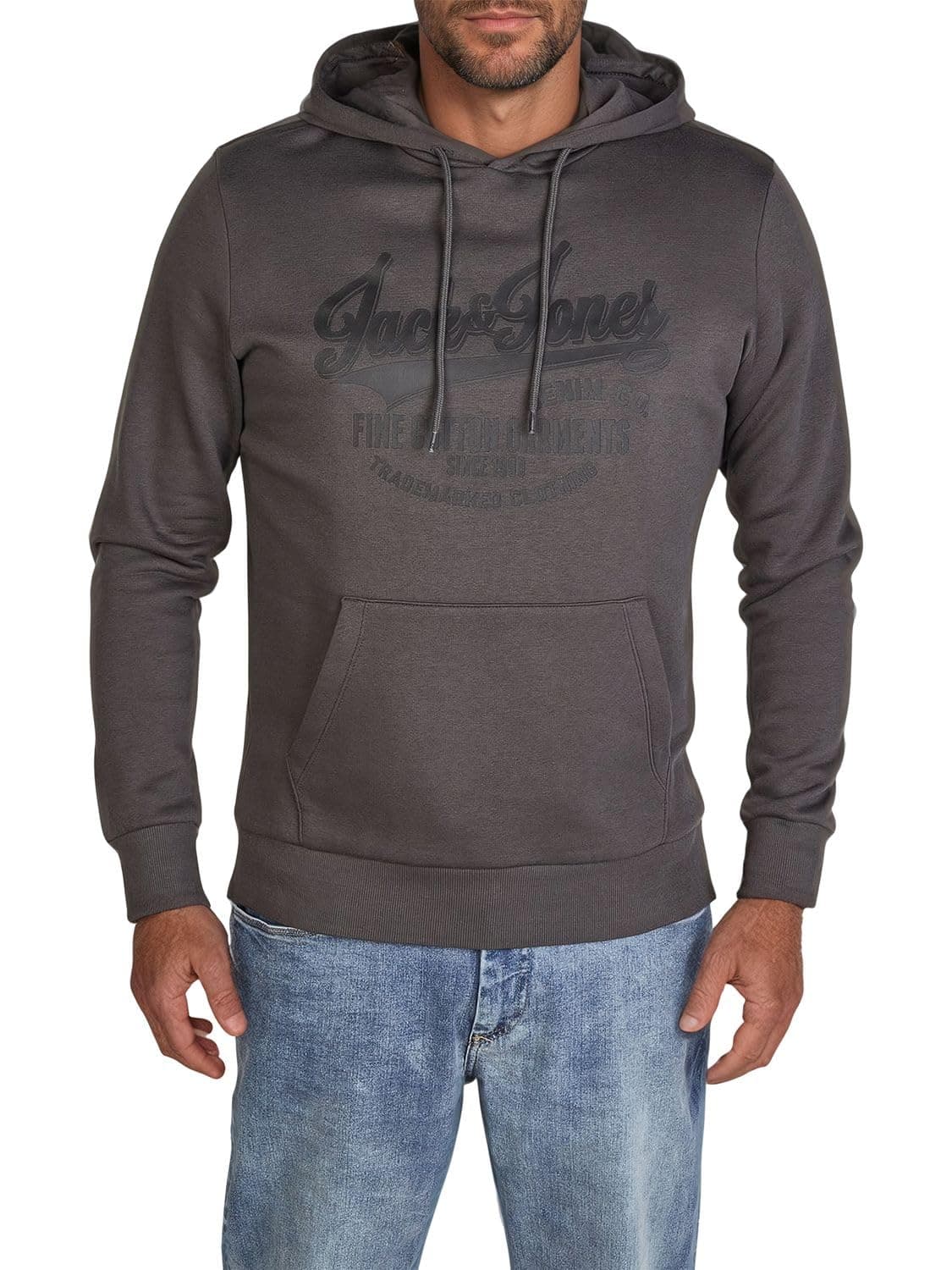 JACK & JONES Hoodie Herren Regular Fit JJEADRIAN Kapuzenpullover Pullover Sweater Print Schwarz Grau Grün Braun Beige Blau S M L XL XXL 3XL 4XL 5XL 6XL 7XL 8XL