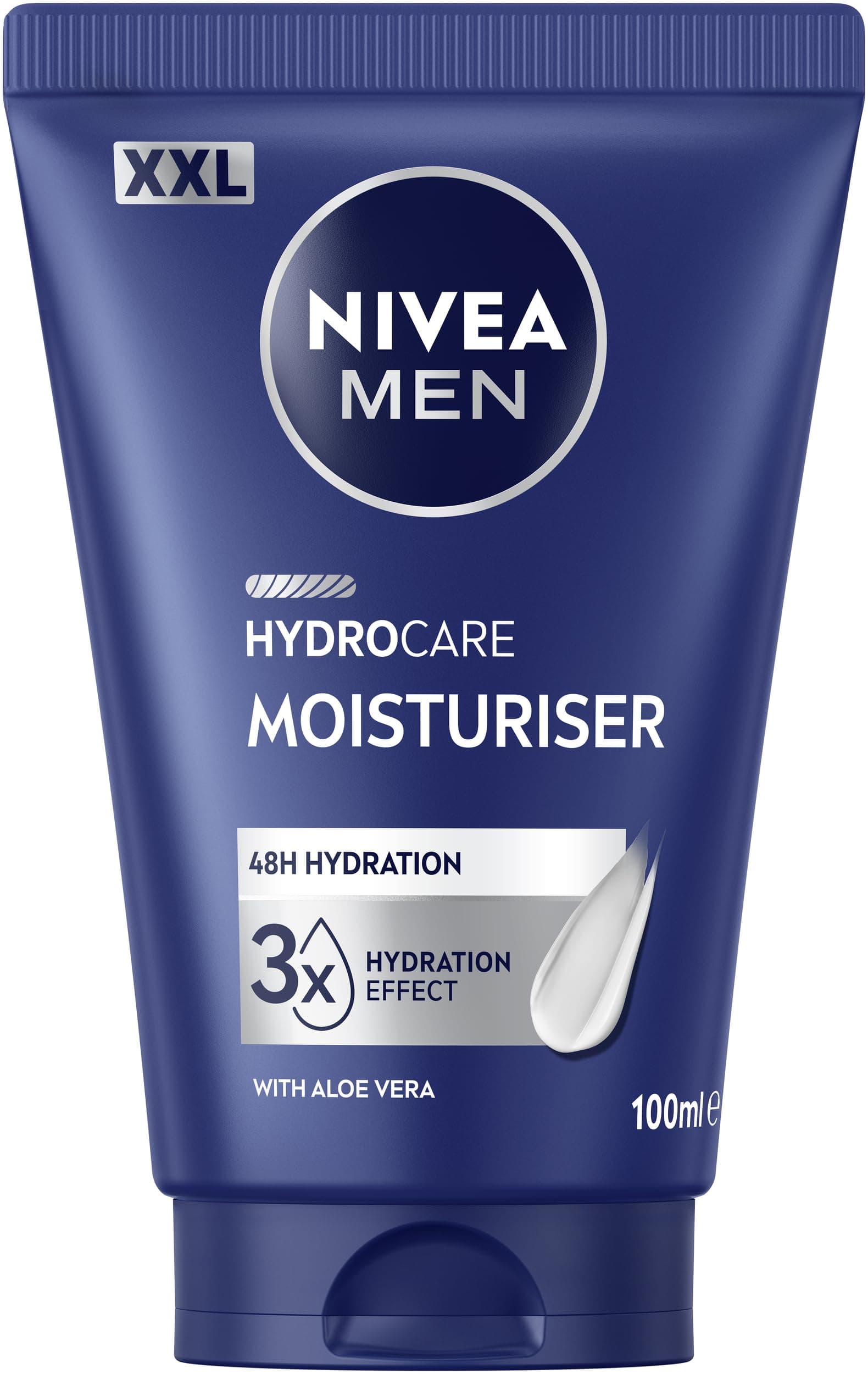 NIVEA MEN Hydrocare Moisturiser, 48h Feuchtigkeitscreme für trockene Männerhaut, feuchtigkeitsspendende Gesichtscreme mit Aloe Vera und Provitamin B5 (100 ml)