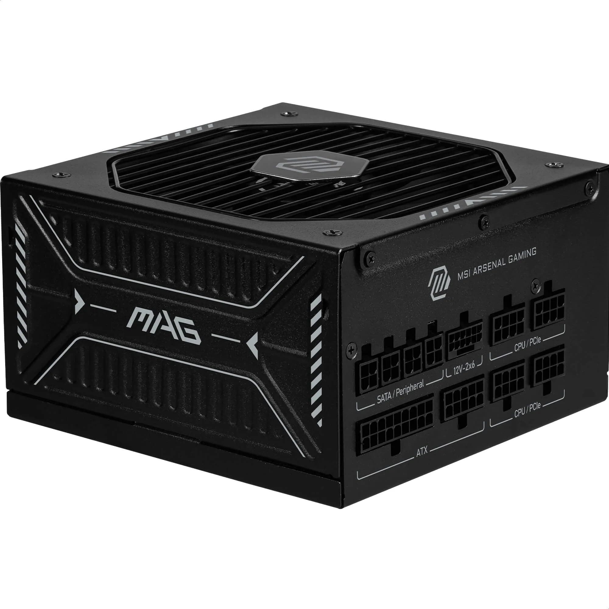 MSI MAG A850GLS PCIE5 Alimentation PC silencieuse, 850W, ATX, 80 Plus Gold, ATX 3.1, Compatible PCIe 5.1, Câbles gaufrés, Connecteur natif 12V-2x6 Bicolore