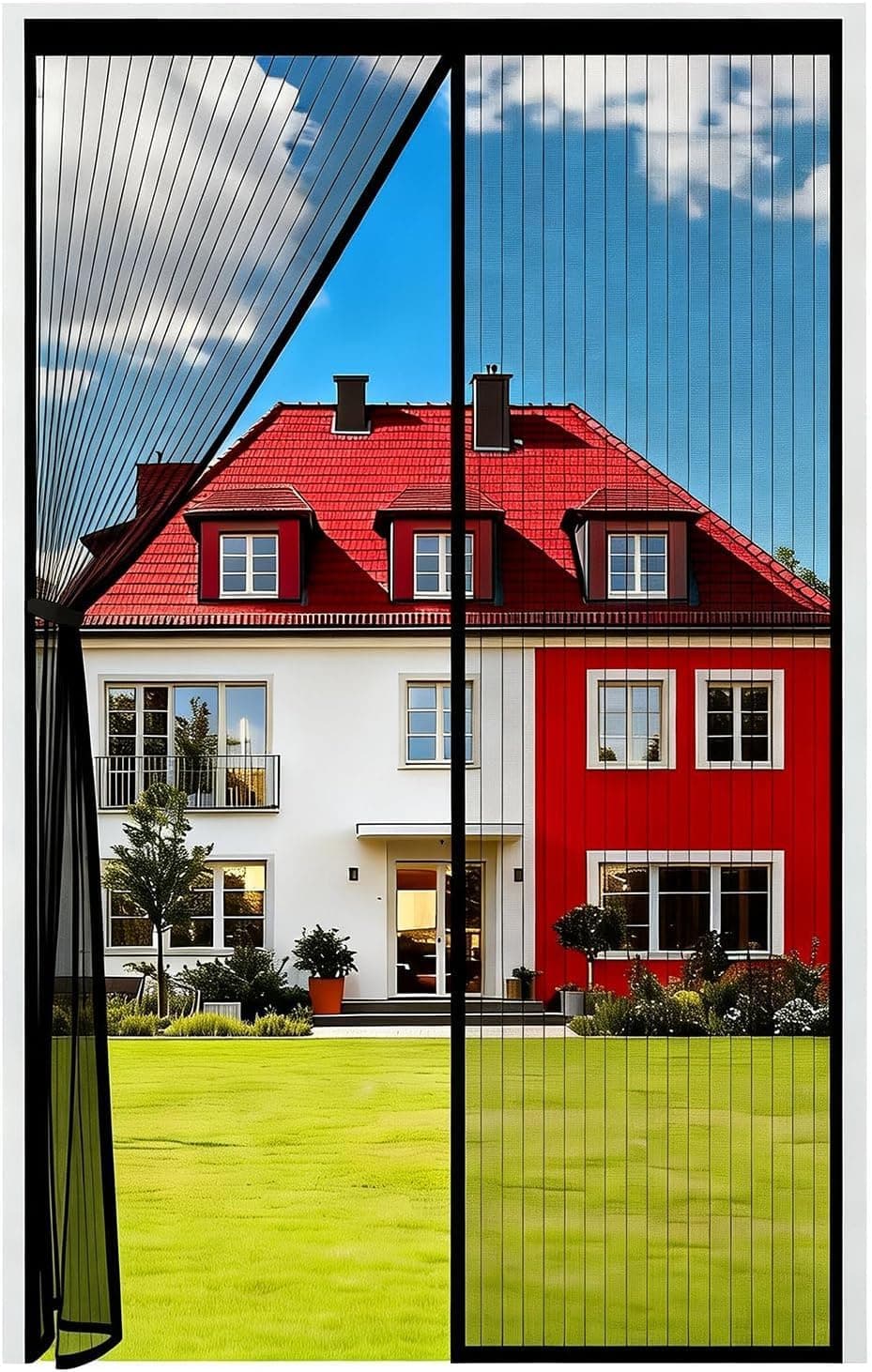 Auxmir Zanzariera Magnetica per Porte 120 x 240CM, Tenda Zanzariera Porta con Allargamento Superiore Anti Insetti Traspirante Chiusura Automatica Facile da Installare, Resistente per Casa, Cortile