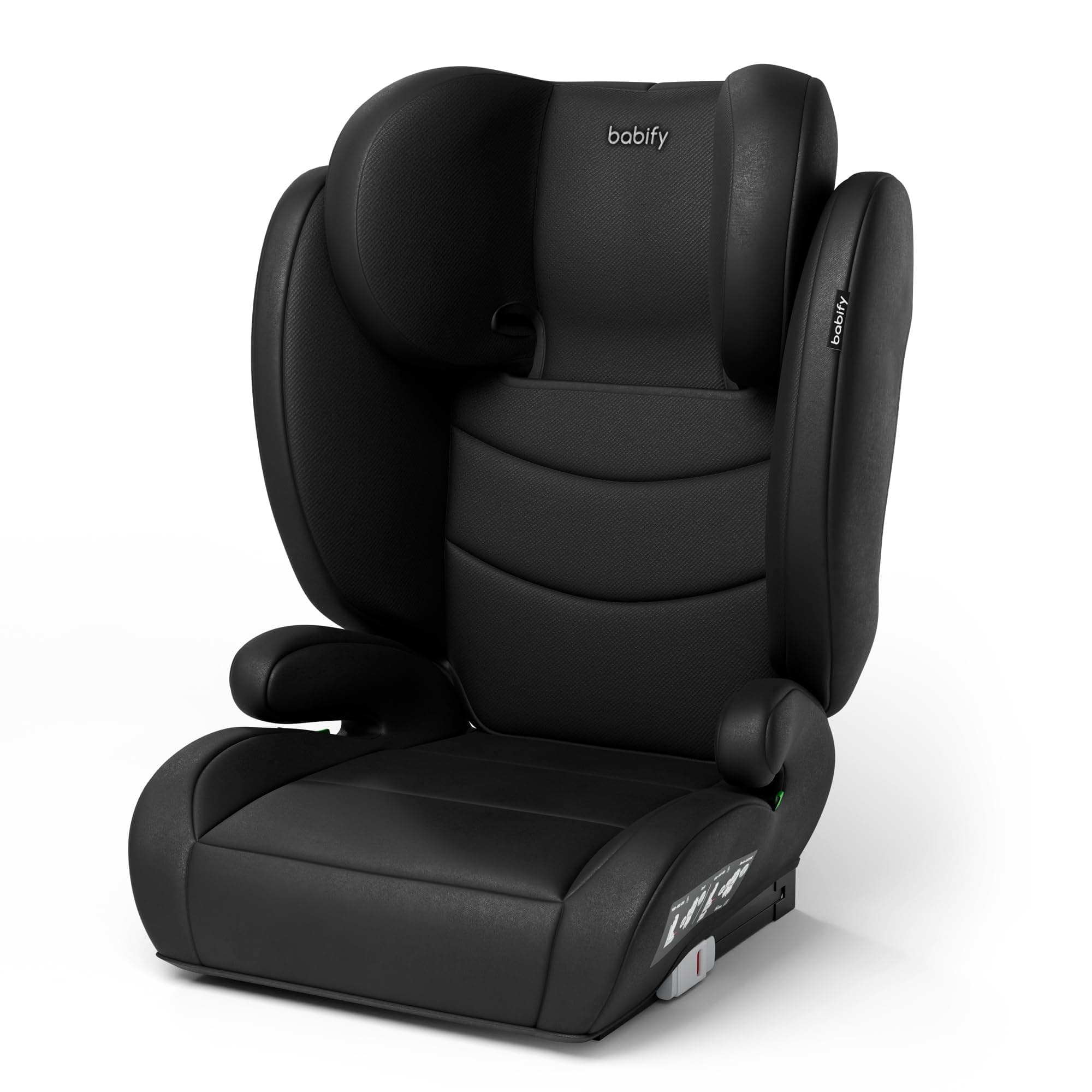 Babify FlexiFit Basic Silla de Coche para Bebés - Grupo 2/3 (15-36 kg), ISOFIX, Reposacabezas 13 Posiciones, Plegable, Funda Lavable, ECE R129, Negra