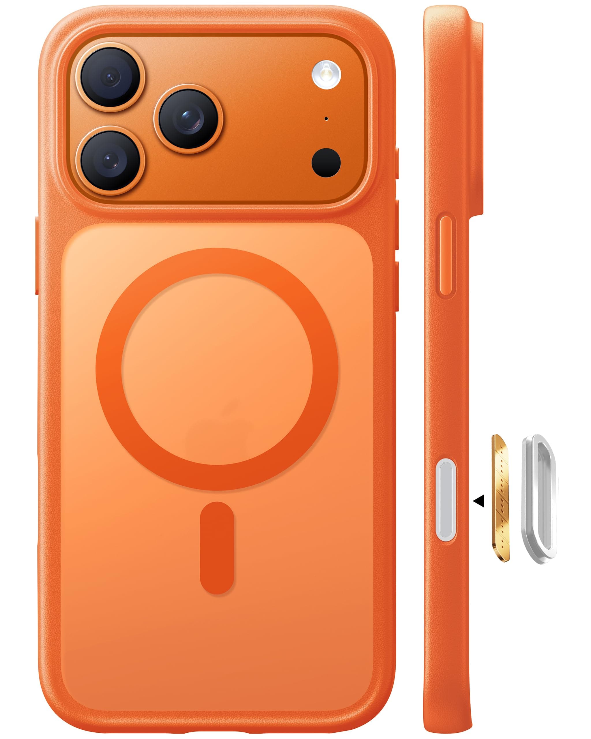 TORRAS Guardian-Mag für iPhone 17 Pro Hülle für MagSafe (Zertifizierte Militärschutz und Magnetkraft) Handyhülle iPhone 17 Pro Case Extrem Haltbarkeit Hülle Stoßfest Kratzfest Cover, Matt Orange