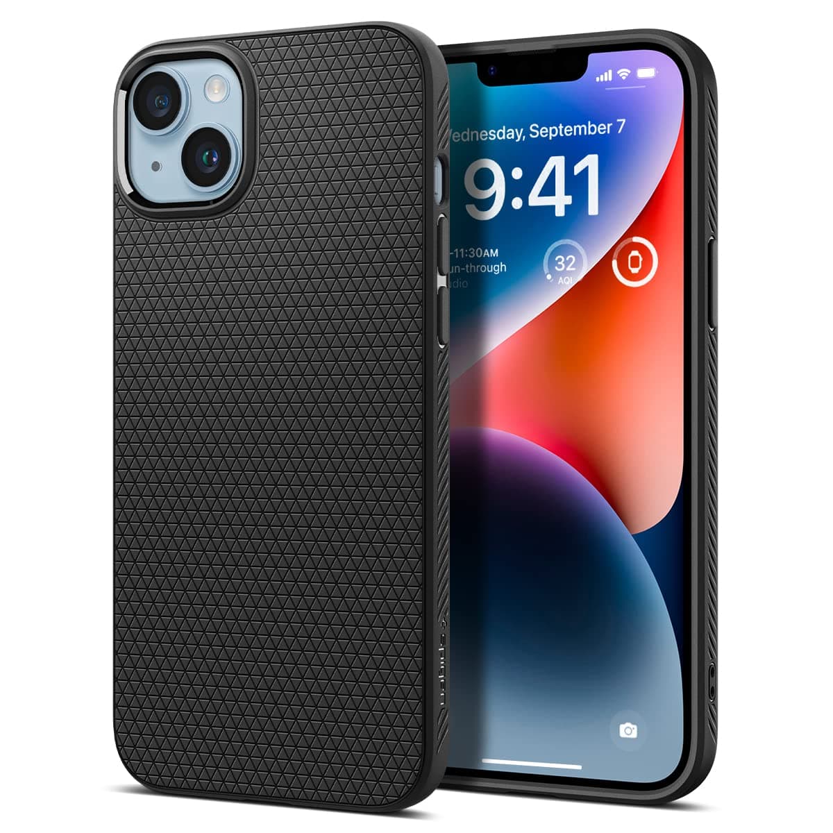 Spigen Liquid Air Hülle Kompatibel mit iPhone 14 Hülle Case Handyhülle -Matte Black