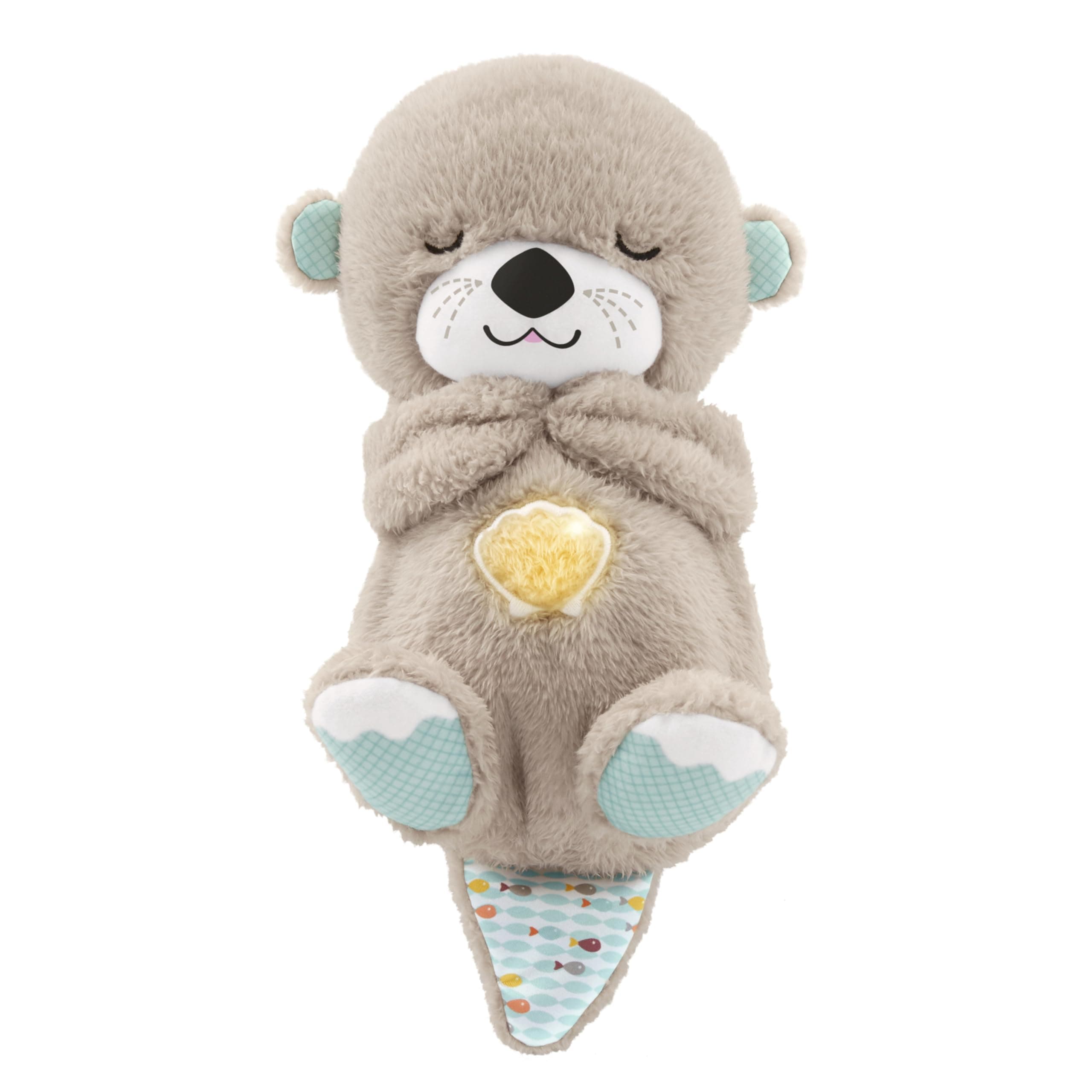 Fisher-Price Ma Loutre Câlins Bonne Nuit, Peluche pour bébé | Machine sonore portable, mouvement de respiration, jusqu'à 30 min de musique et lumières, nouveau-nés 0+ mois, FXC66
