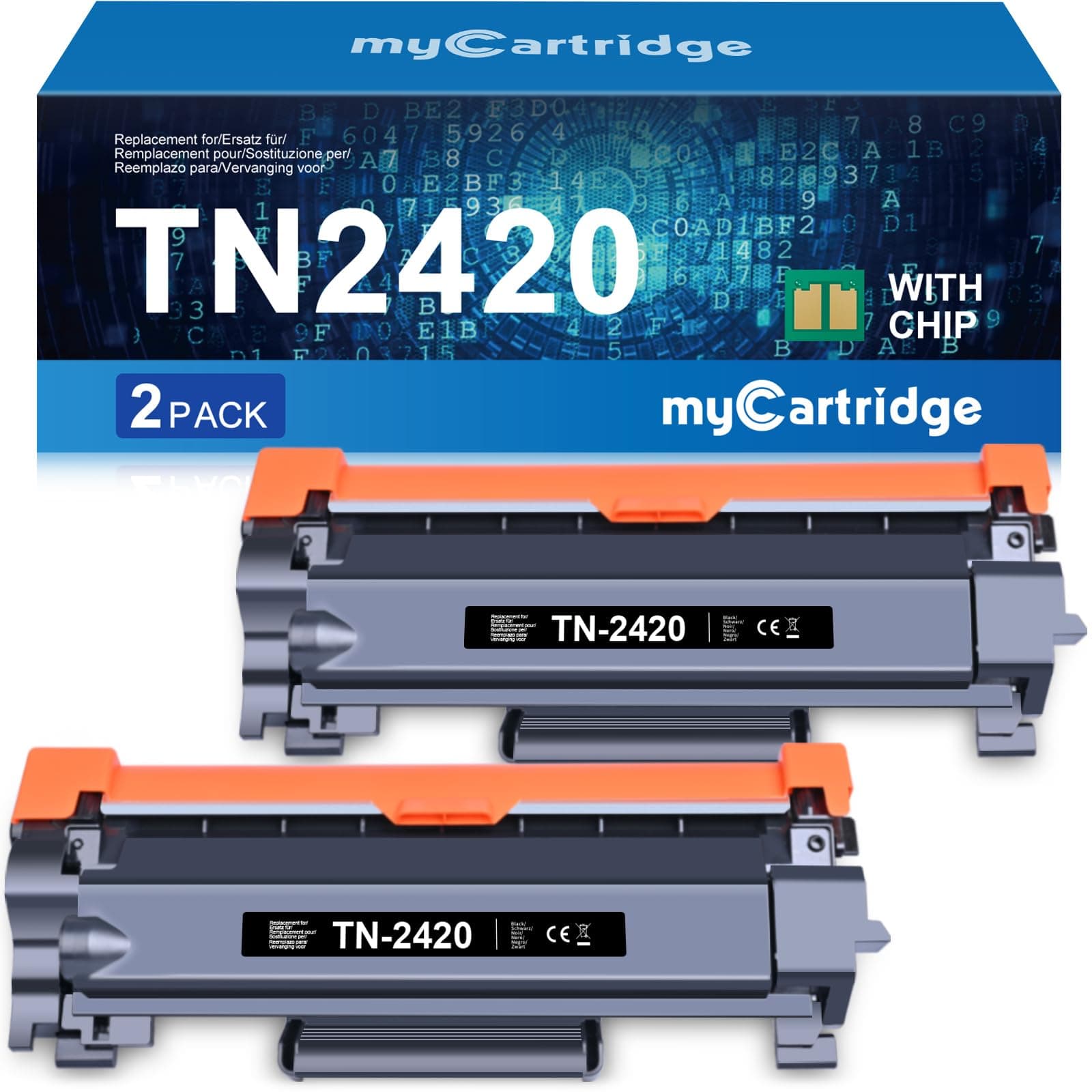 myCartridge TN2420 Cartouche de Toner Compatible pour TN-2420 TN-2410 pour Brother DCP-L2530DW HL-L2350DW MFC-L2710DW HL-L2375DW DCP-L2550DN HL-L2310D MFC-L2730DW MFC-L2750DW (2 Noir)