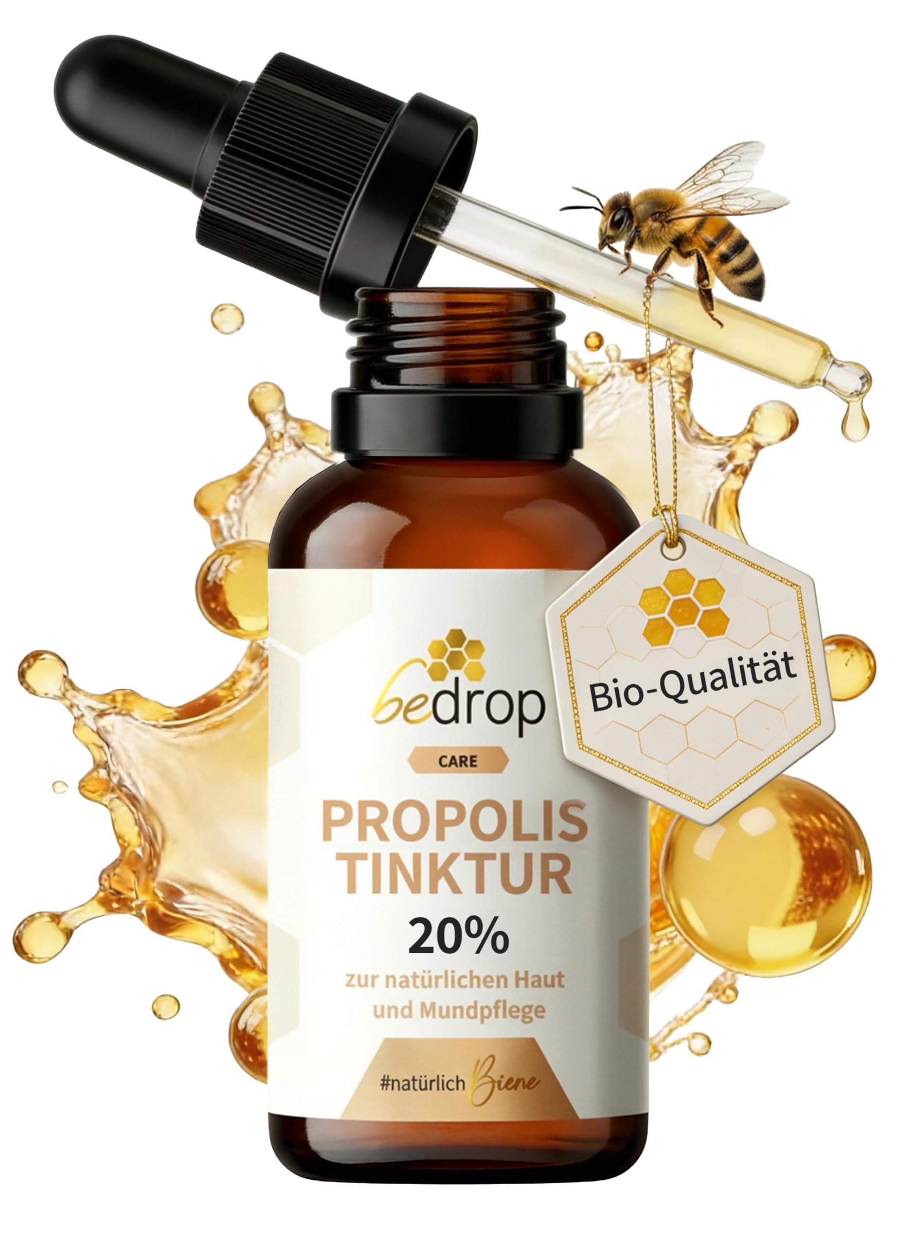 Bio Propolis Tropfen 20% hochdosiert - Propolis Extrakt direkt vom Imker - Bio-Qualität, ohne Zusatzstoffe